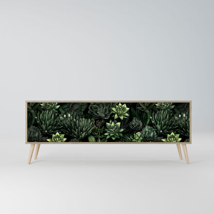 Mobile TV a 3 ante SUCCULENT JUNGLE in effetto rovere