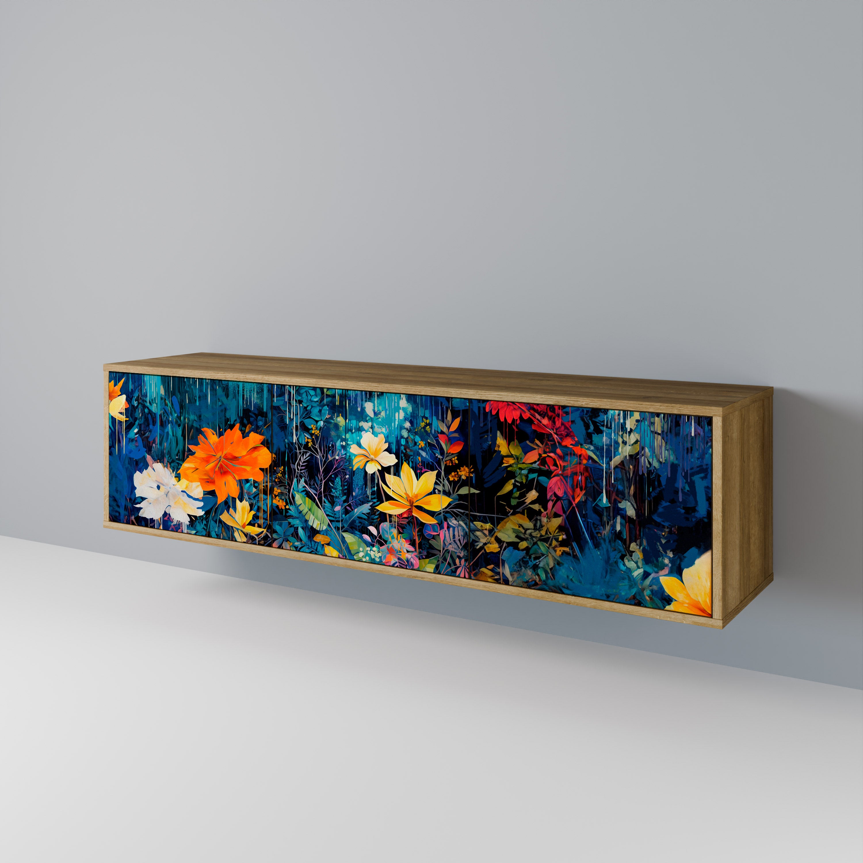 MIDNIGHT BLOSSOM 3-türiges TV-Lowboard