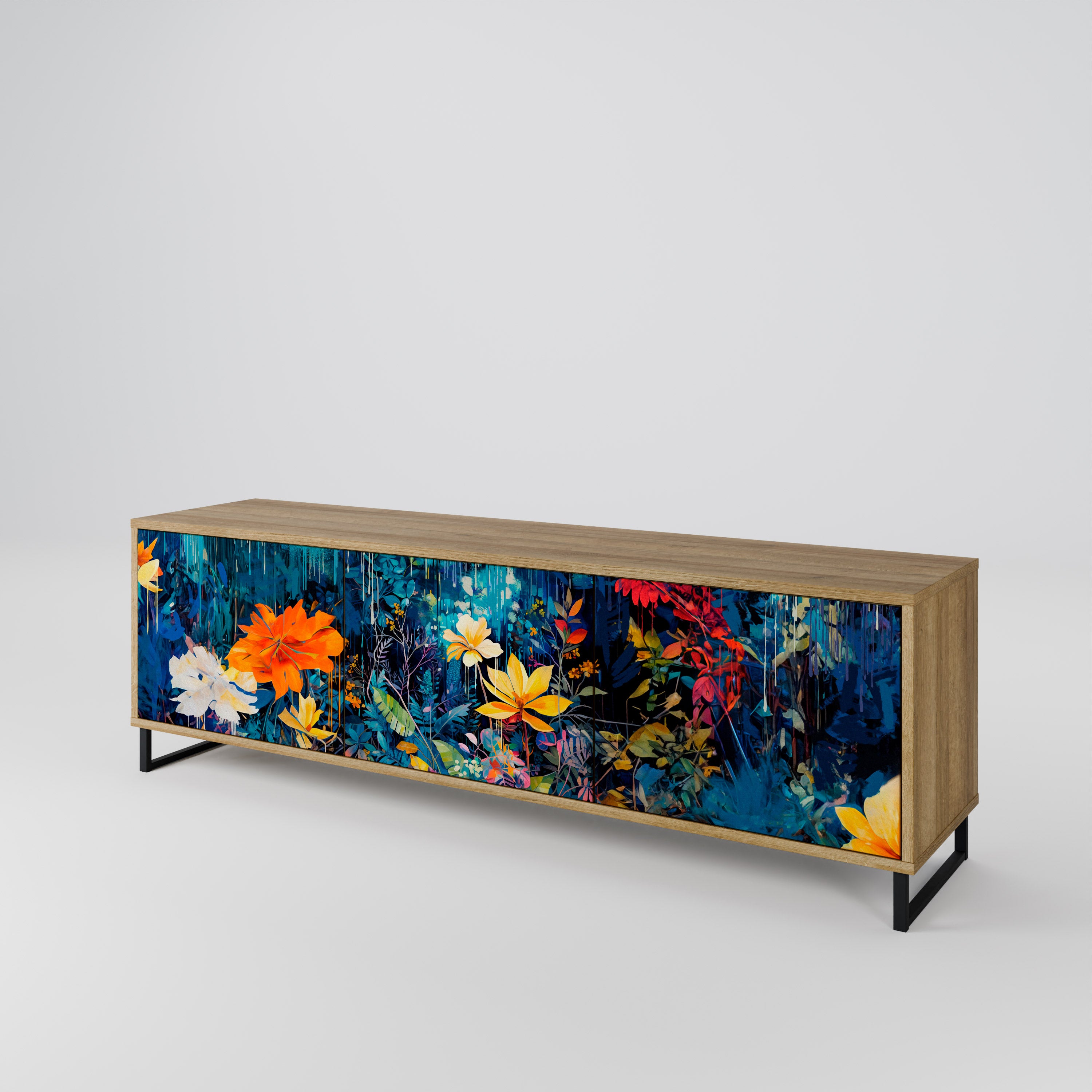 MIDNIGHT BLOSSOM 3-türiges TV-Lowboard