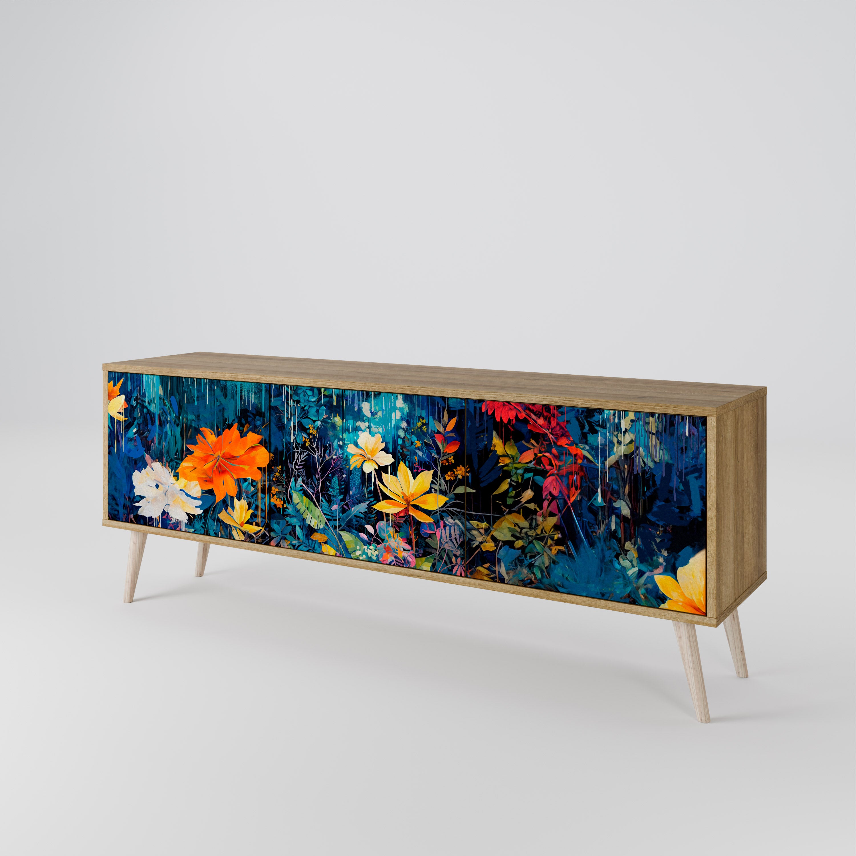 MIDNIGHT BLOSSOM 3-türiges TV-Lowboard