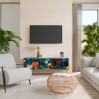 MIDNIGHT BLOSSOM 3-Door TV Cabinet