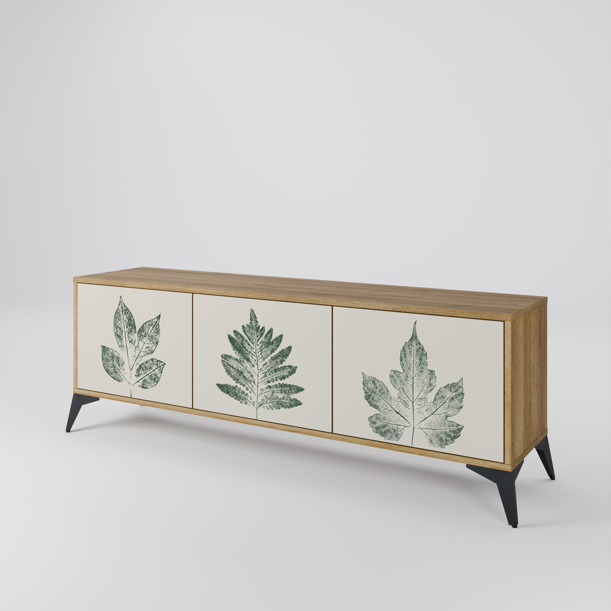 GREEN LEAFY STAMPS Mueble de TV de 3 Puertas