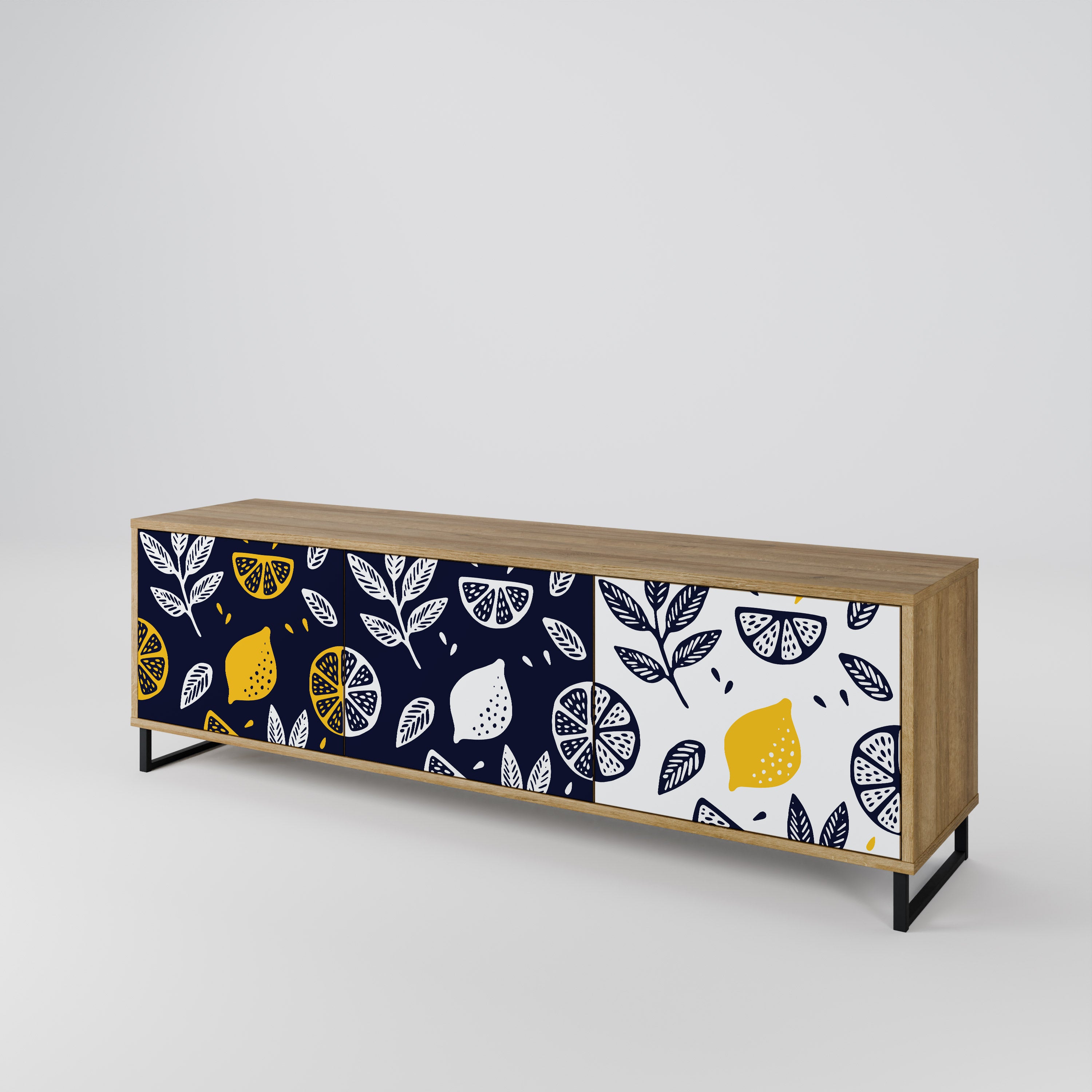 CITRUS BLACK AND WHITE 3-türiges TV-Lowboard