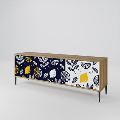 CITRUS BLACK AND WHITE Mueble de TV de 3 Puertas