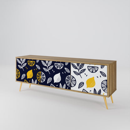 CITRUS BLACK AND WHITE Mueble de TV de 3 Puertas