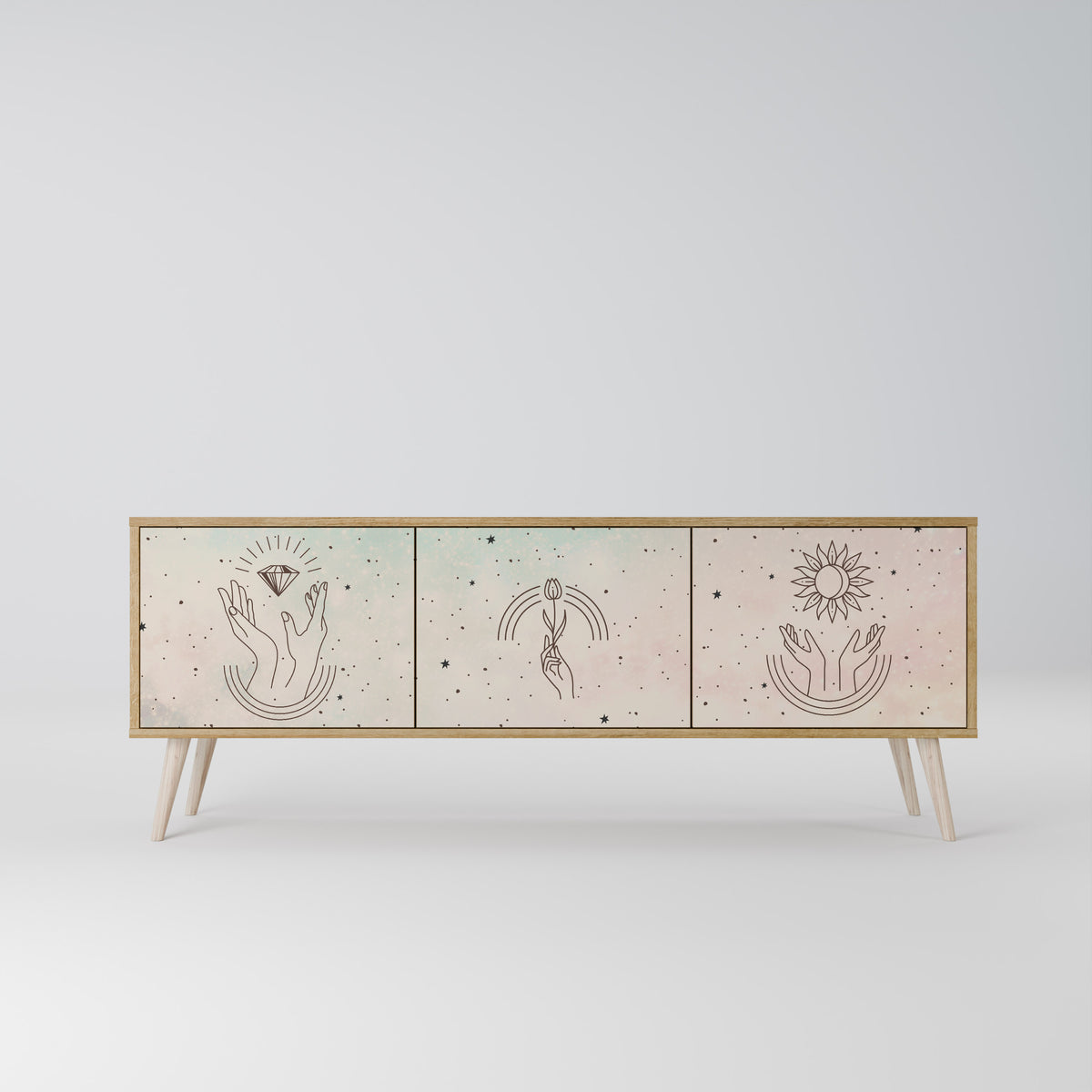 DELICATE BEAUTY 3-Door TV Cabinet