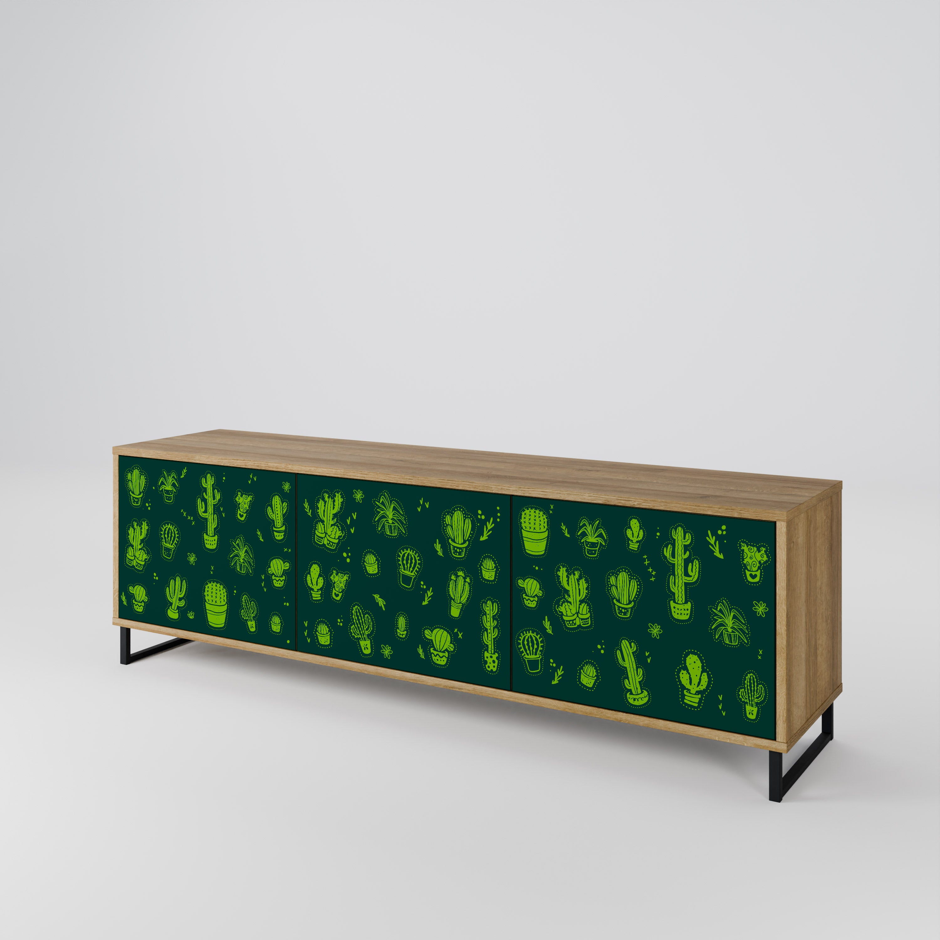DESERT GREEN Třídveřový TV stolek
