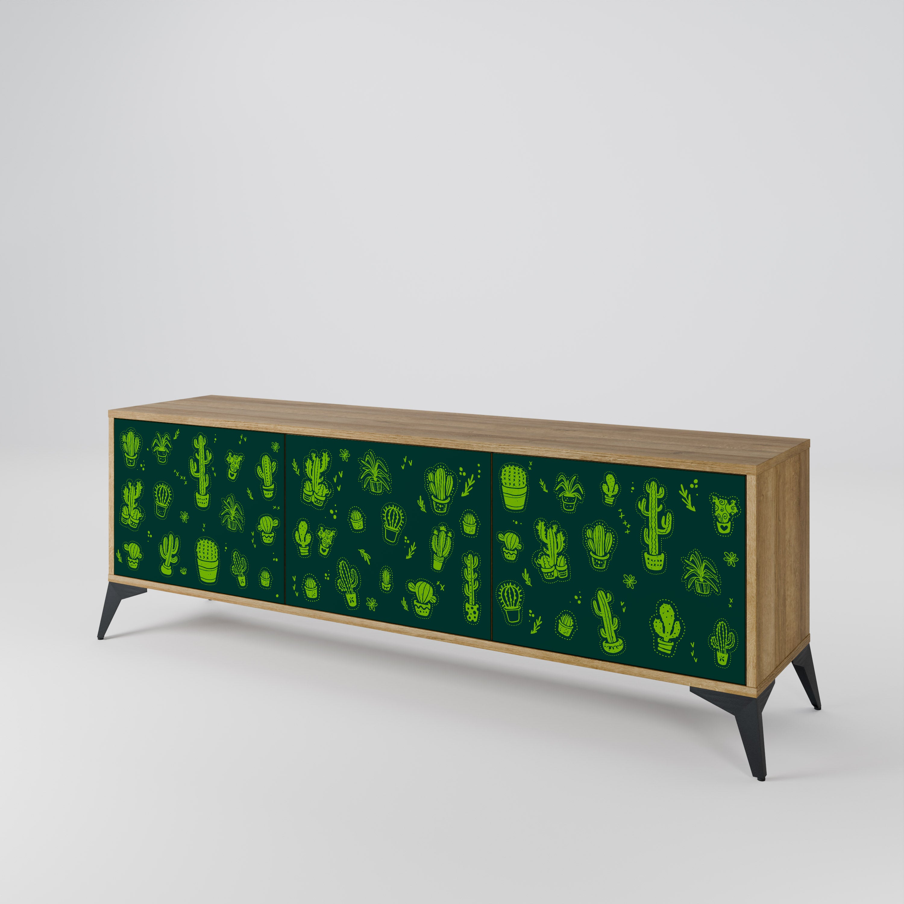 DESERT GREEN Třídveřový TV stolek