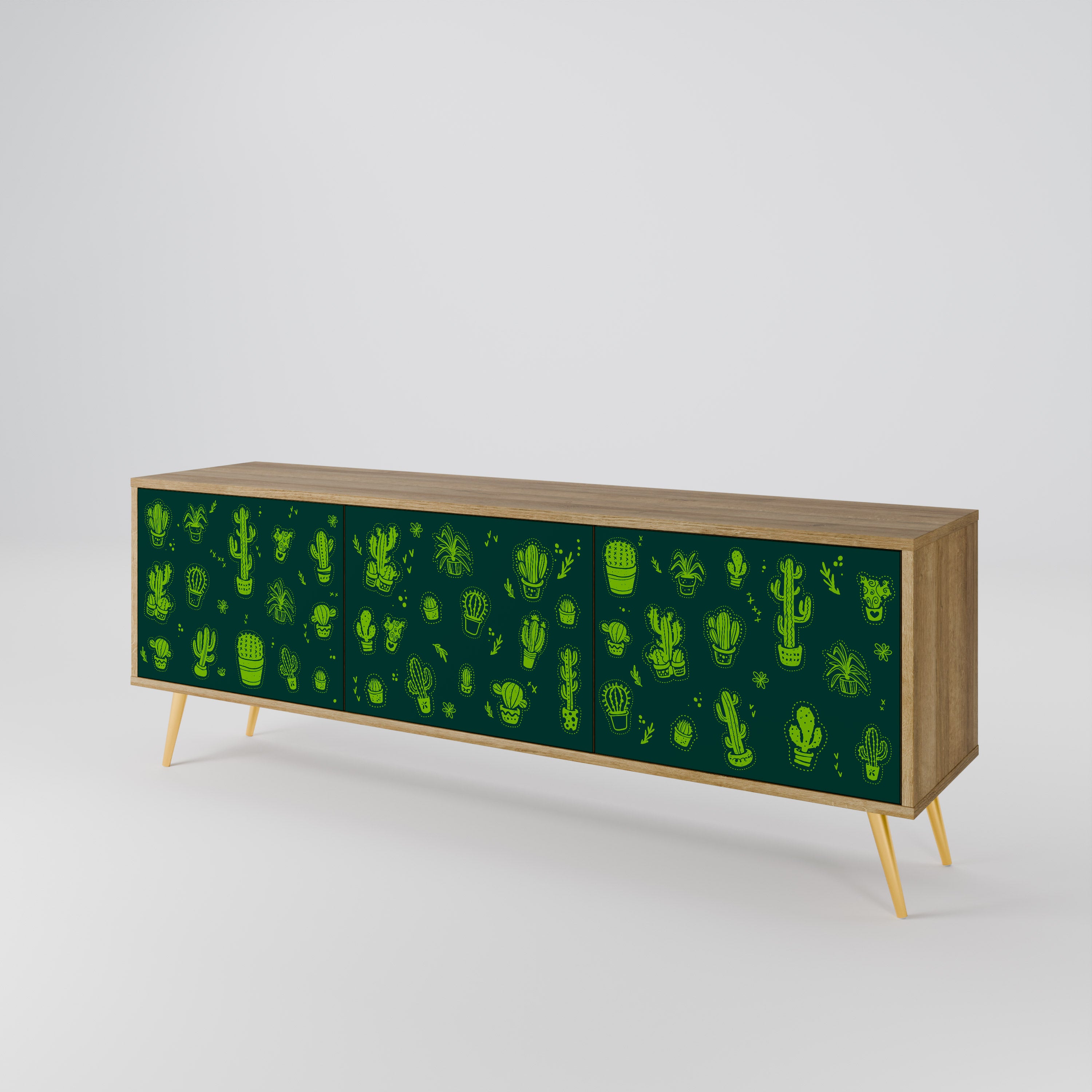 DESERT GREEN Třídveřový TV stolek
