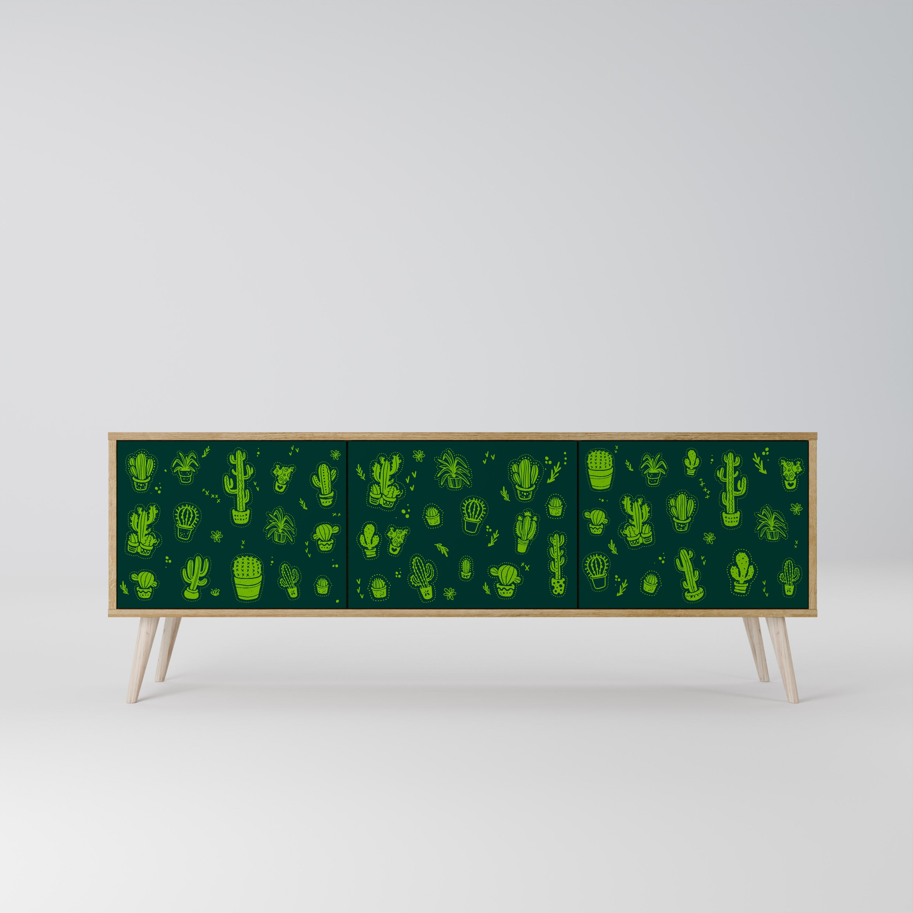 DESERT GREEN Třídveřový TV stolek