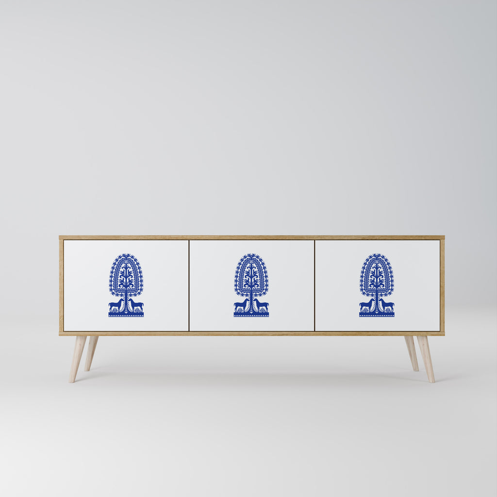 POLISH FOLK ART 3-Door TV Cabinet