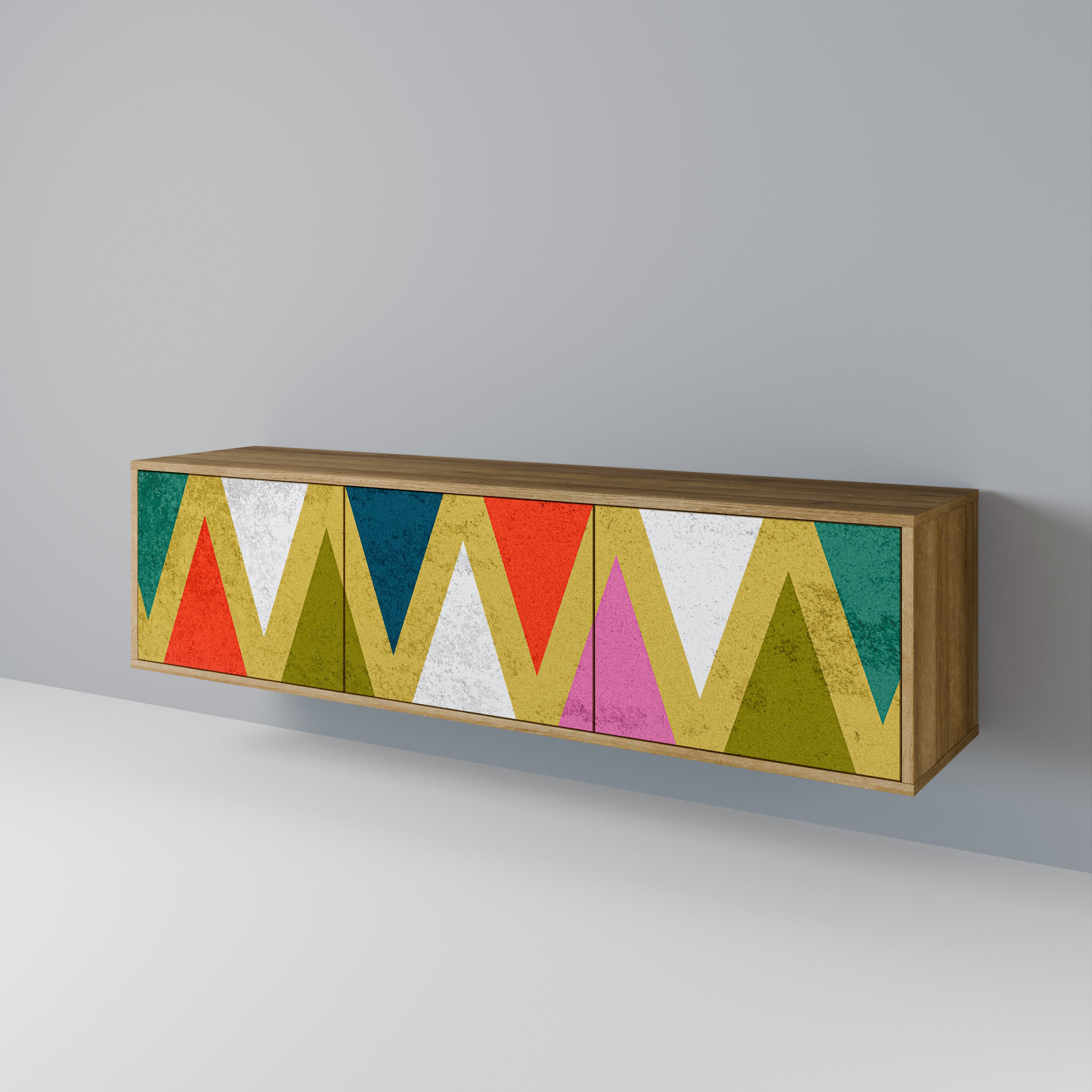 COLORFUL TRIANGLES 3-türiges TV-Lowboard