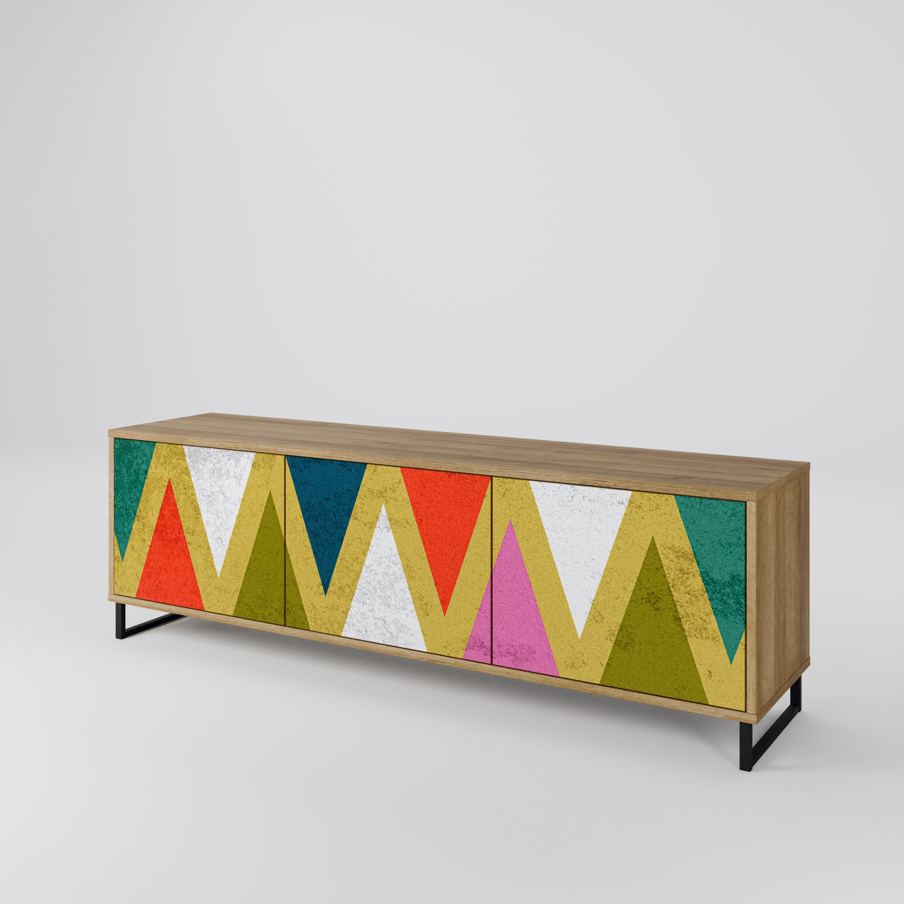 COLORFUL TRIANGLES 3-türiges TV-Lowboard