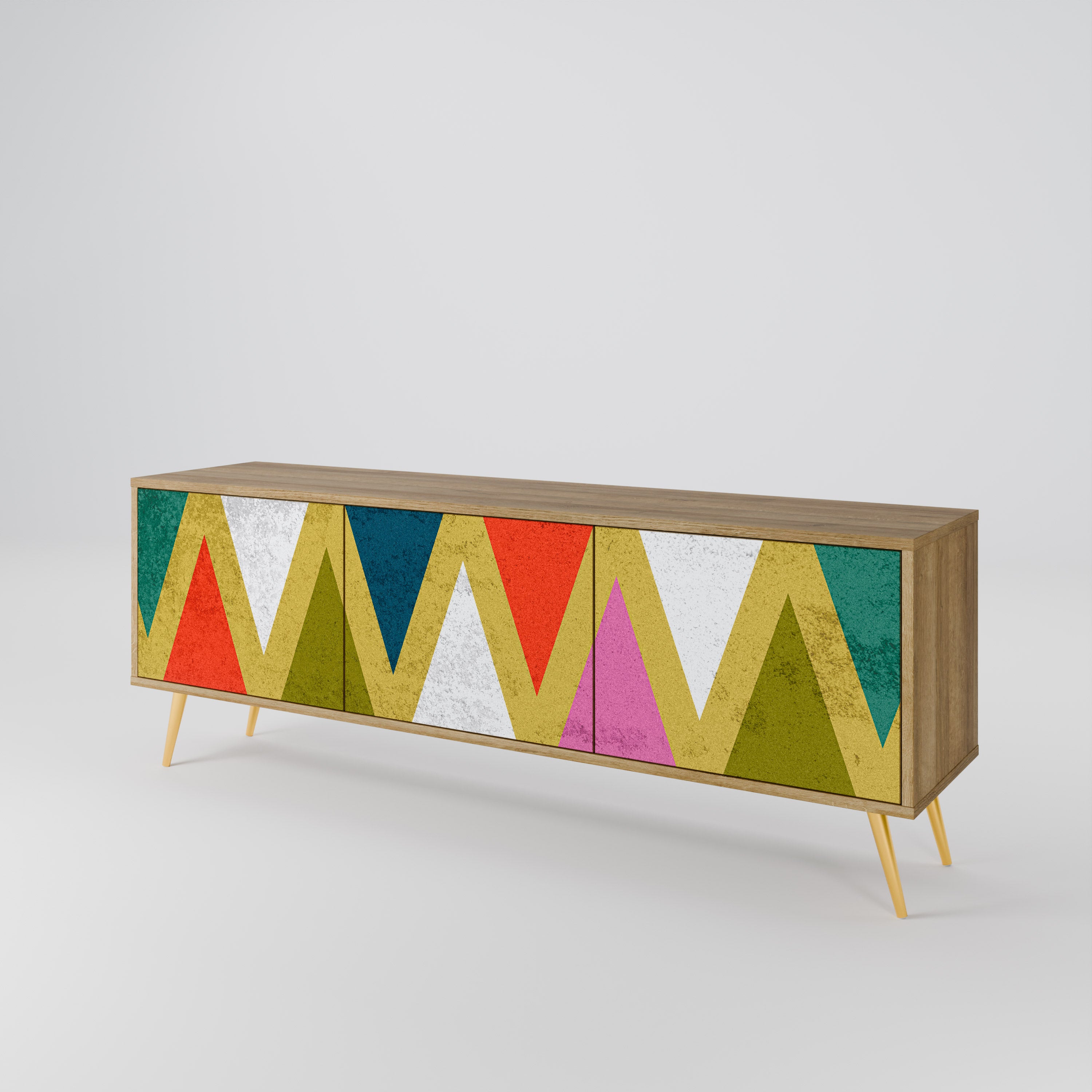 COLORFUL TRIANGLES 3-türiges TV-Lowboard