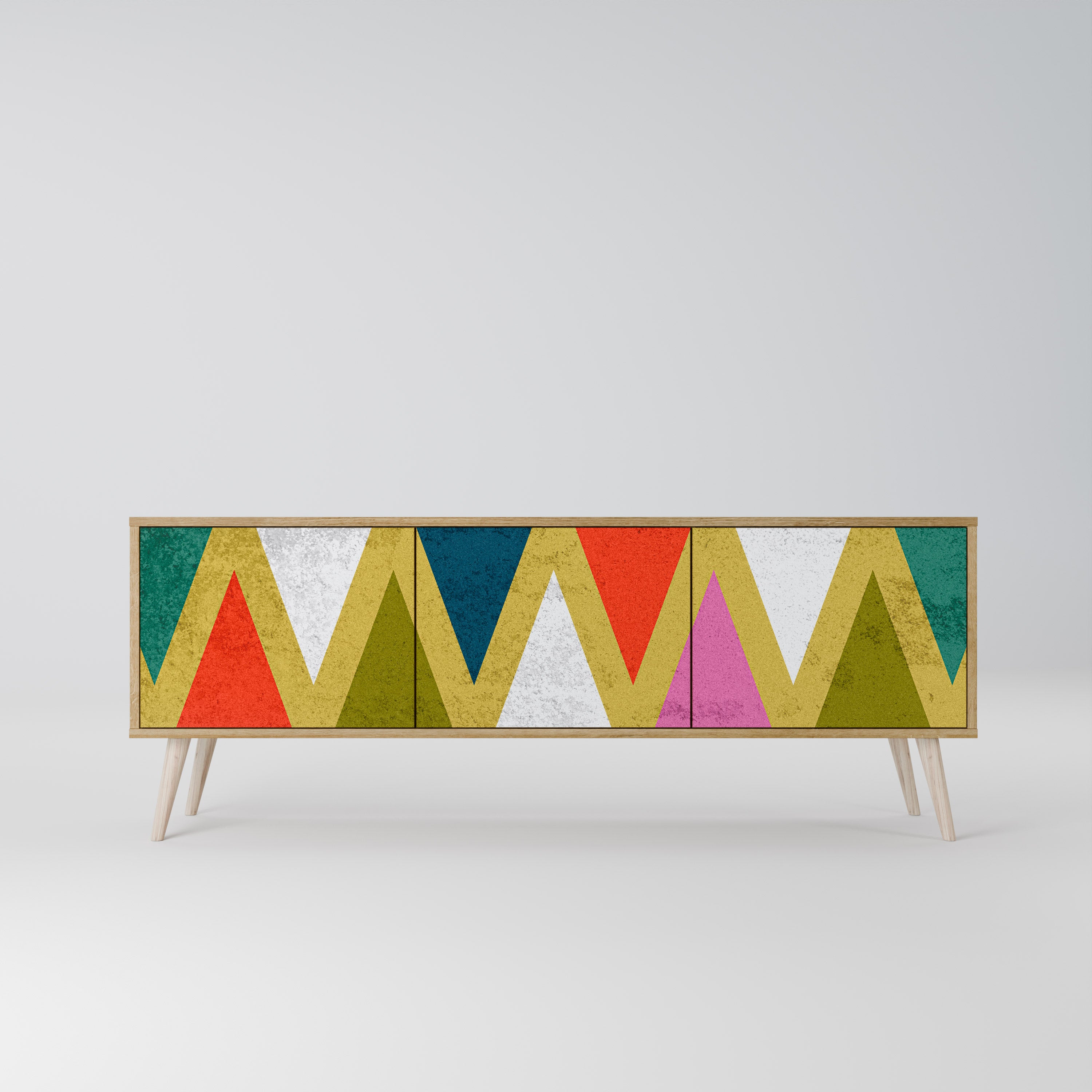 COLORFUL TRIANGLES 3-türiges TV-Lowboard