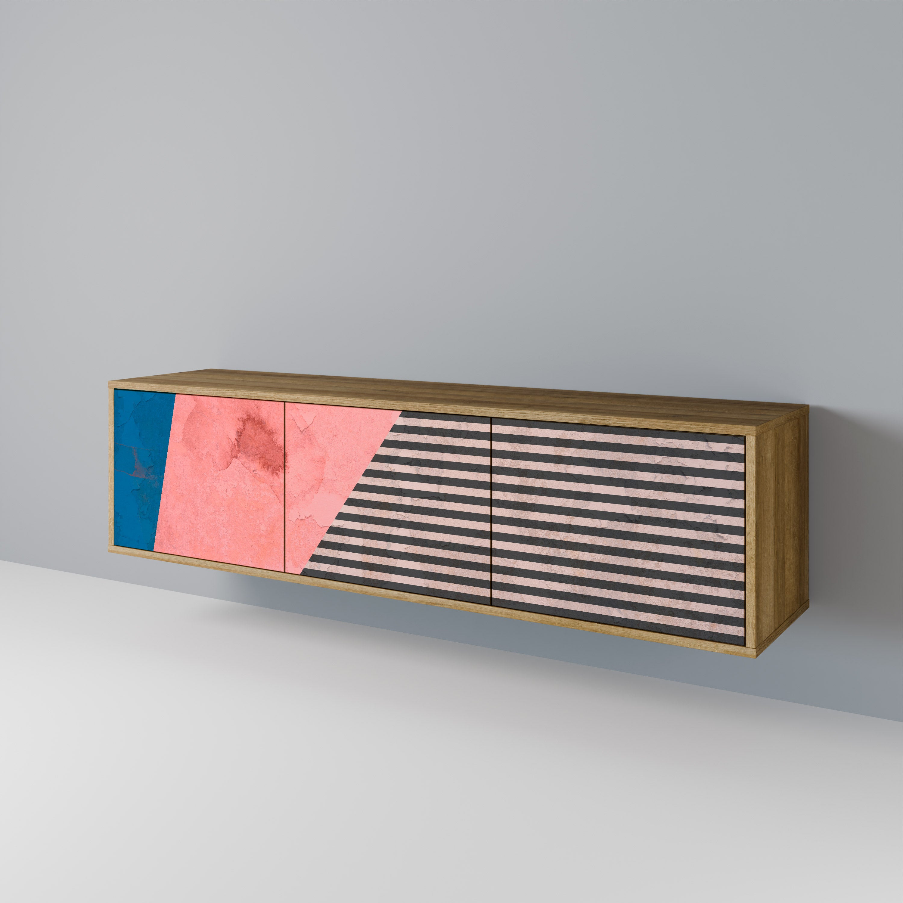GLAMOROUS STRIPE 3-türiges TV-Lowboard