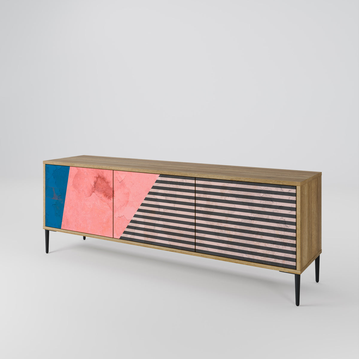 GLAMOROUS STRIPE 3-türiges TV-Lowboard