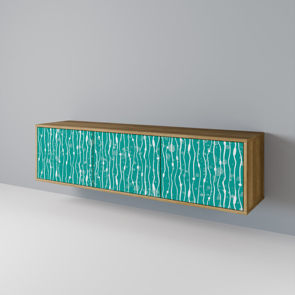 TURQUOISE RAIN 3-Door TV Cabinet
