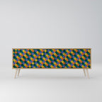 PAINTED SQUARES MIX 3-Door TV Cabinet