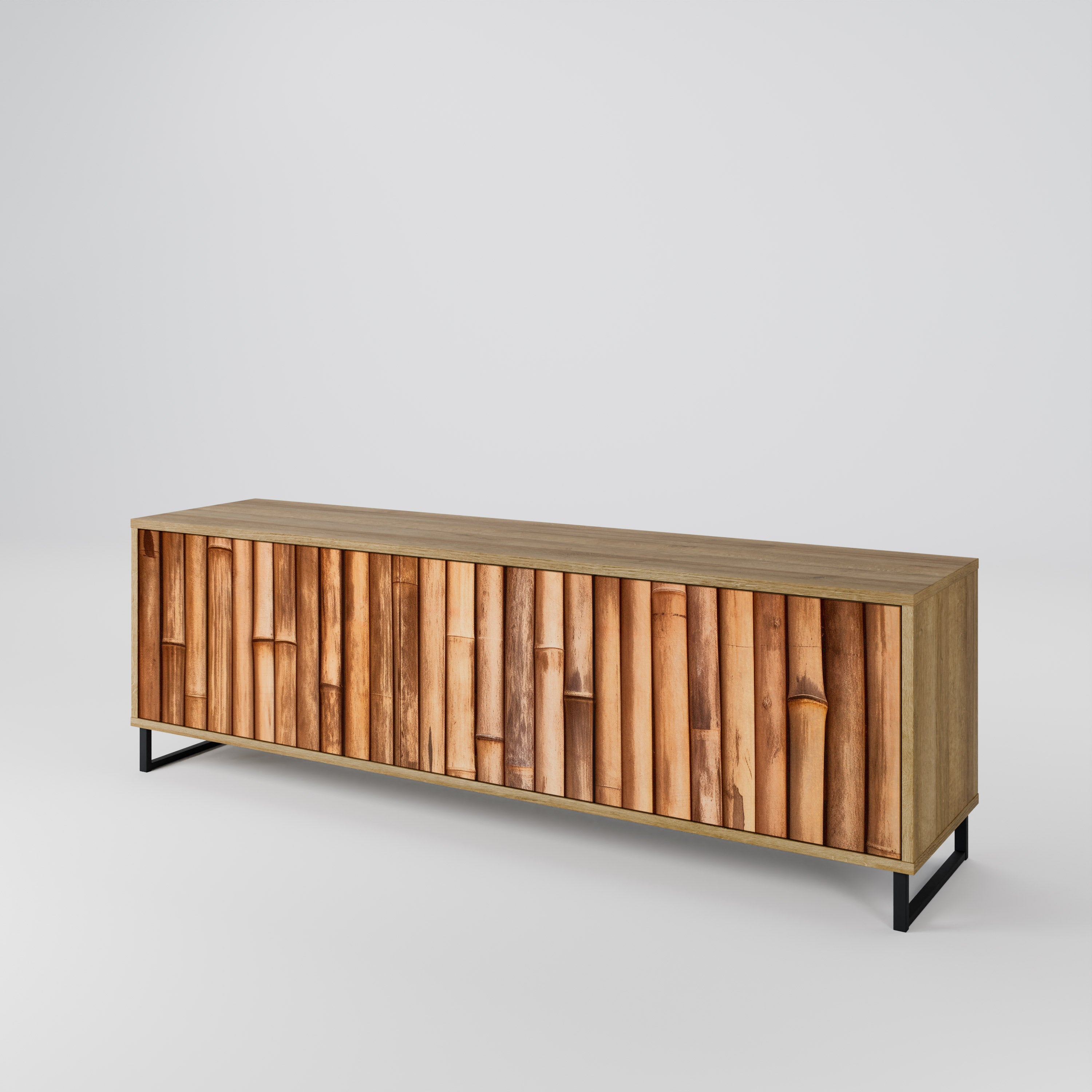 NATURAL WOOD Mueble de TV de 3 Puertas