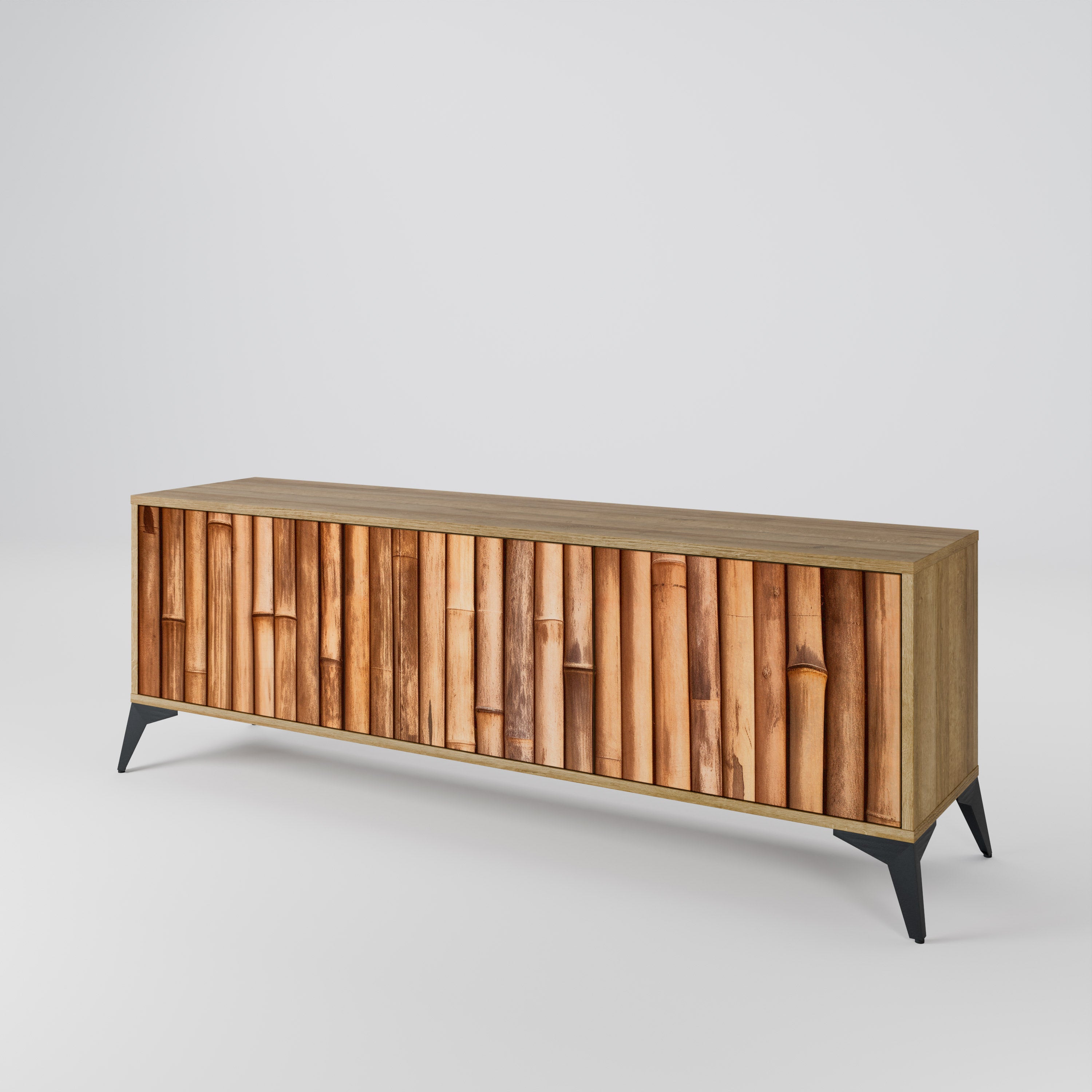 NATURAL WOOD Mueble de TV de 3 Puertas