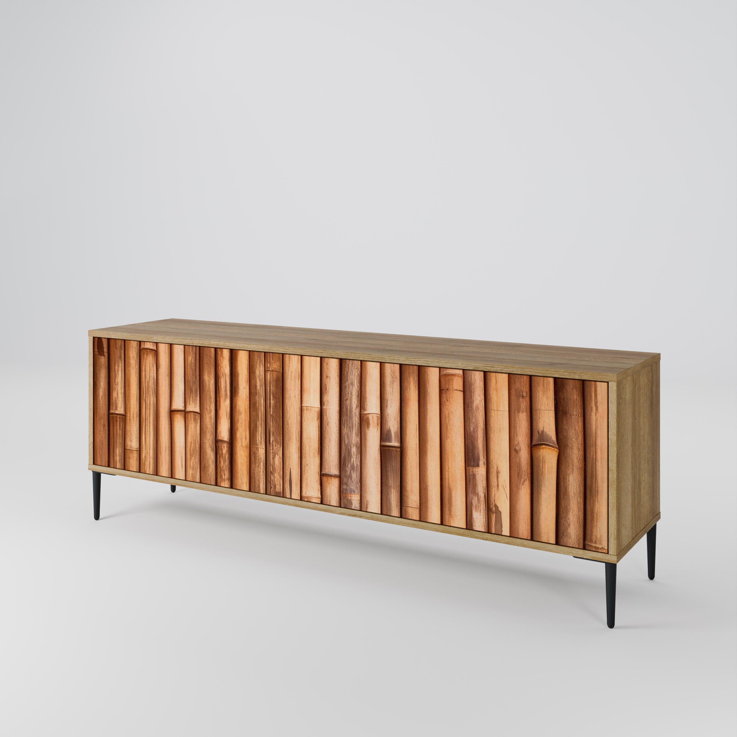 NATURAL WOOD Mueble de TV de 3 Puertas