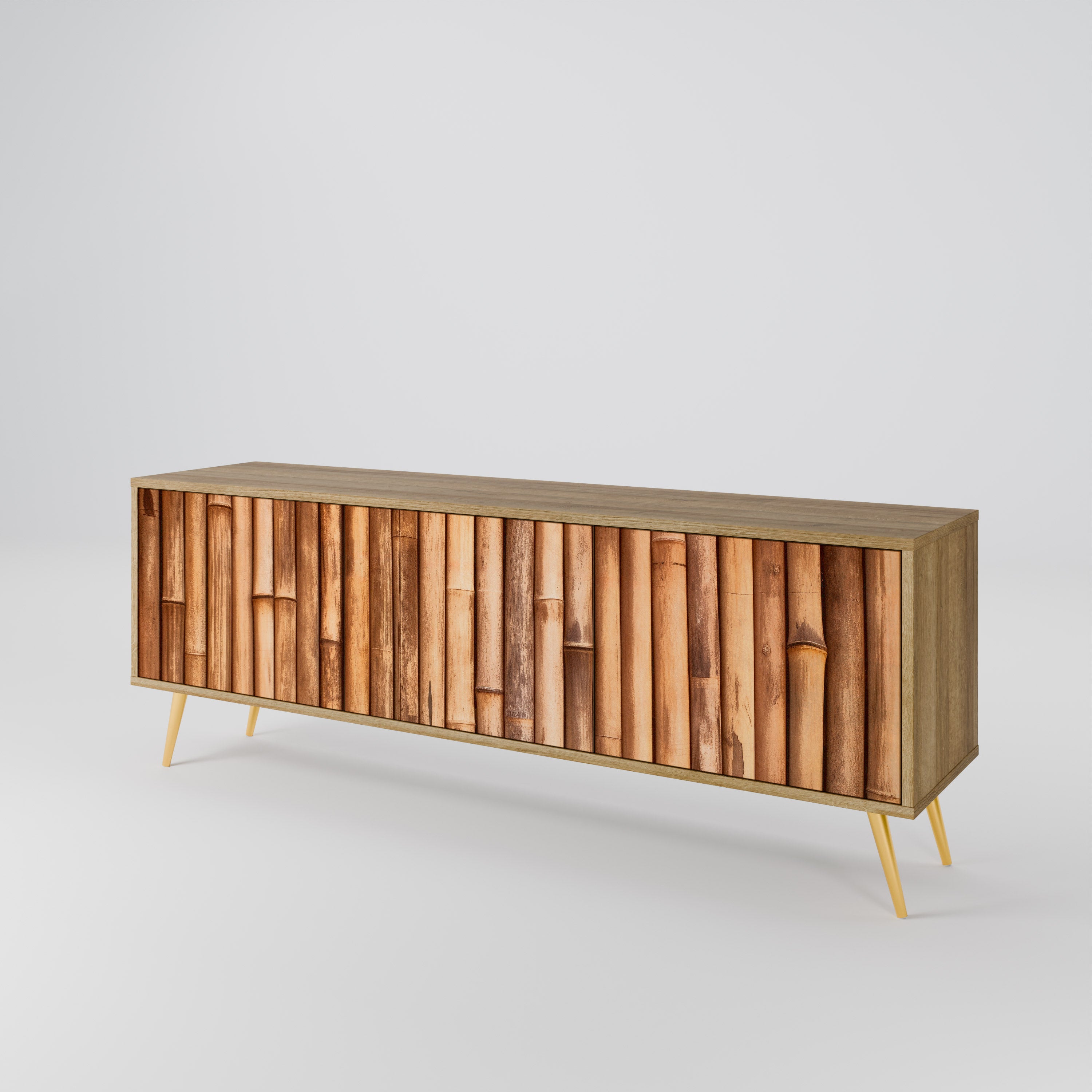 NATURAL WOOD Mueble de TV de 3 Puertas