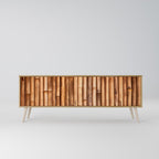 NATURAL WOOD Έπιπλο τηλεόρασης 3-θυρών