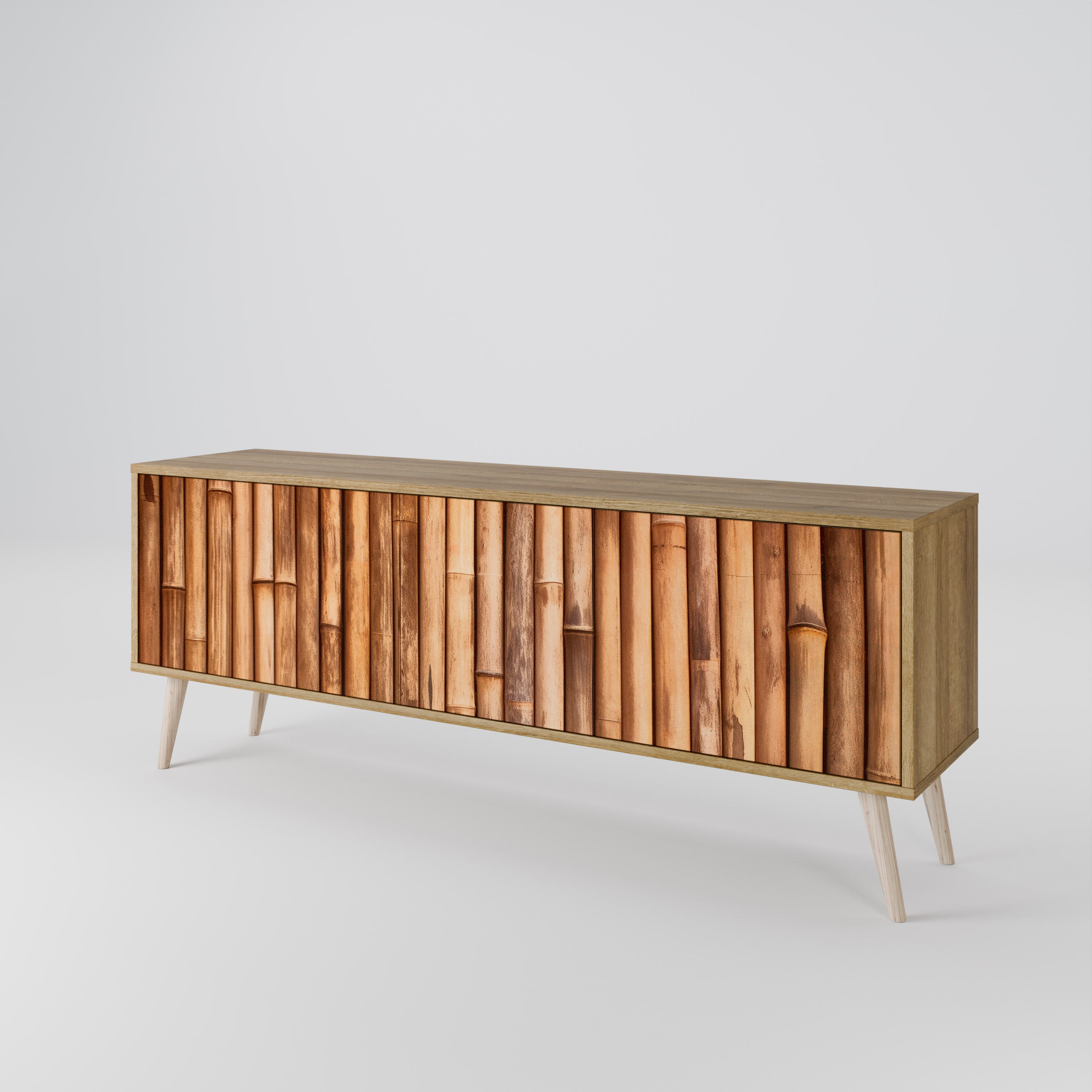 NATURAL WOOD Mueble de TV de 3 Puertas