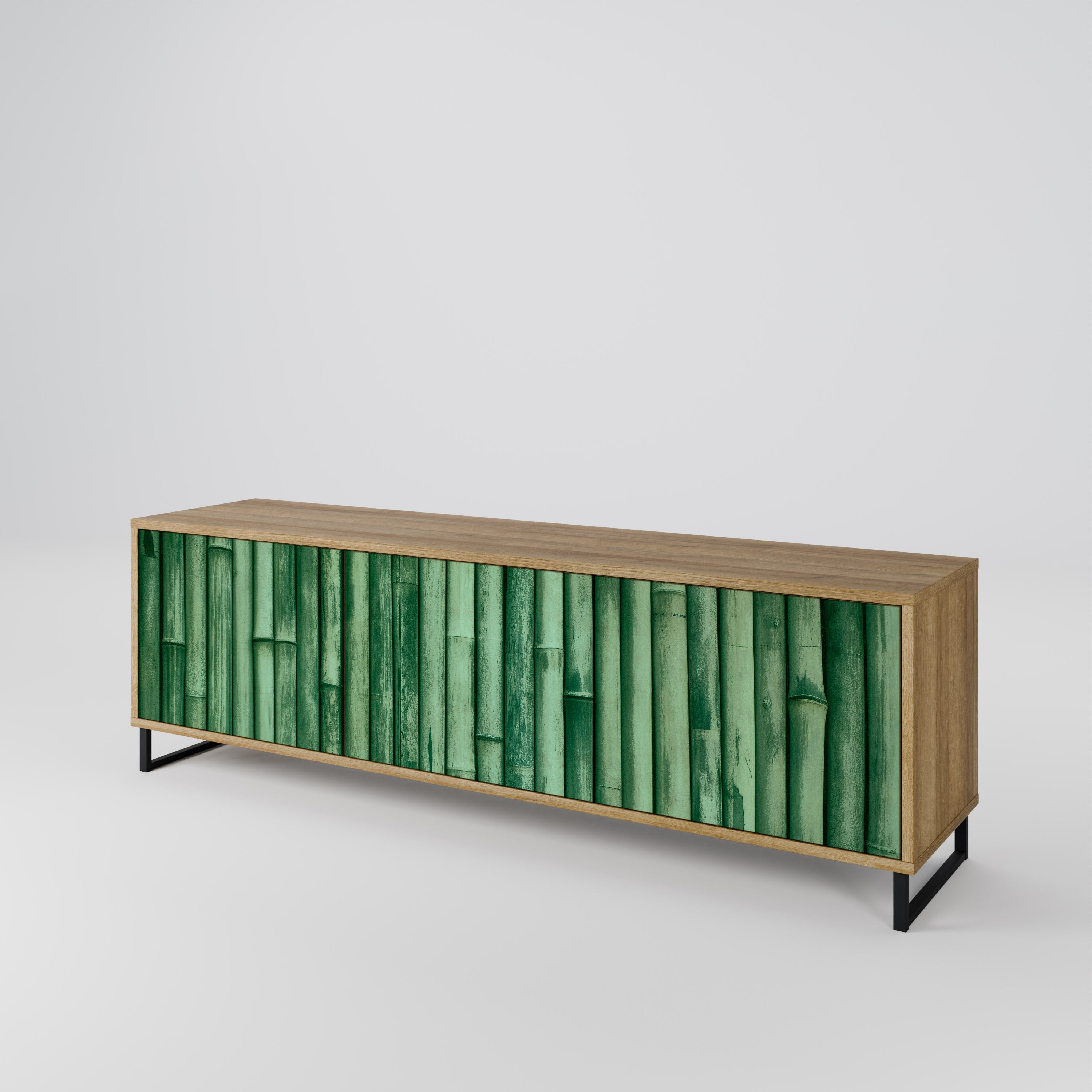 NATURAL GREEN Mueble de TV de 3 Puertas