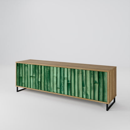 NATURAL GREEN Mueble de TV de 3 Puertas