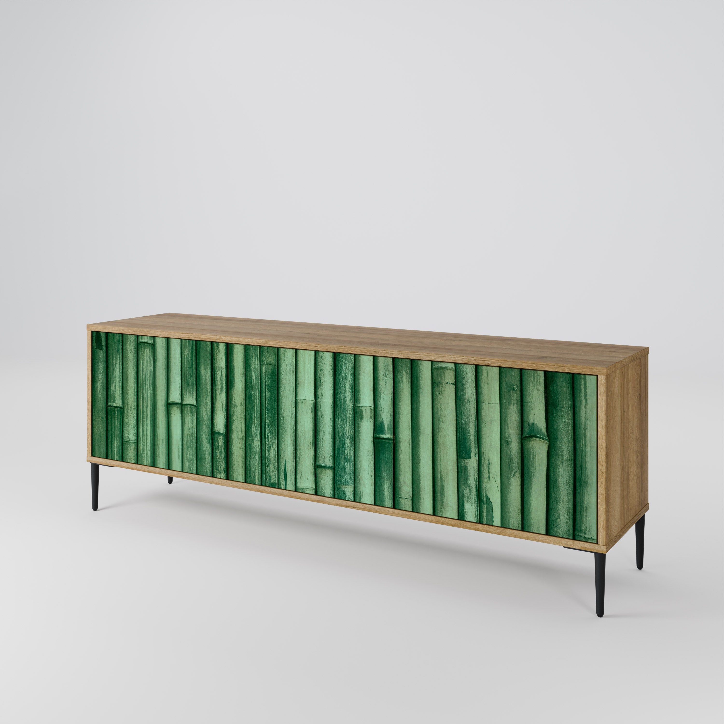 NATURAL GREEN Mueble de TV de 3 Puertas
