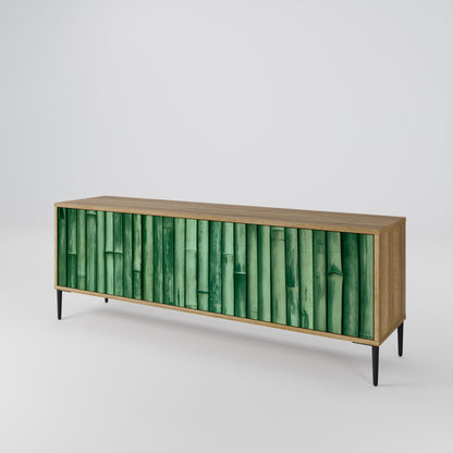NATURAL GREEN Mueble de TV de 3 Puertas