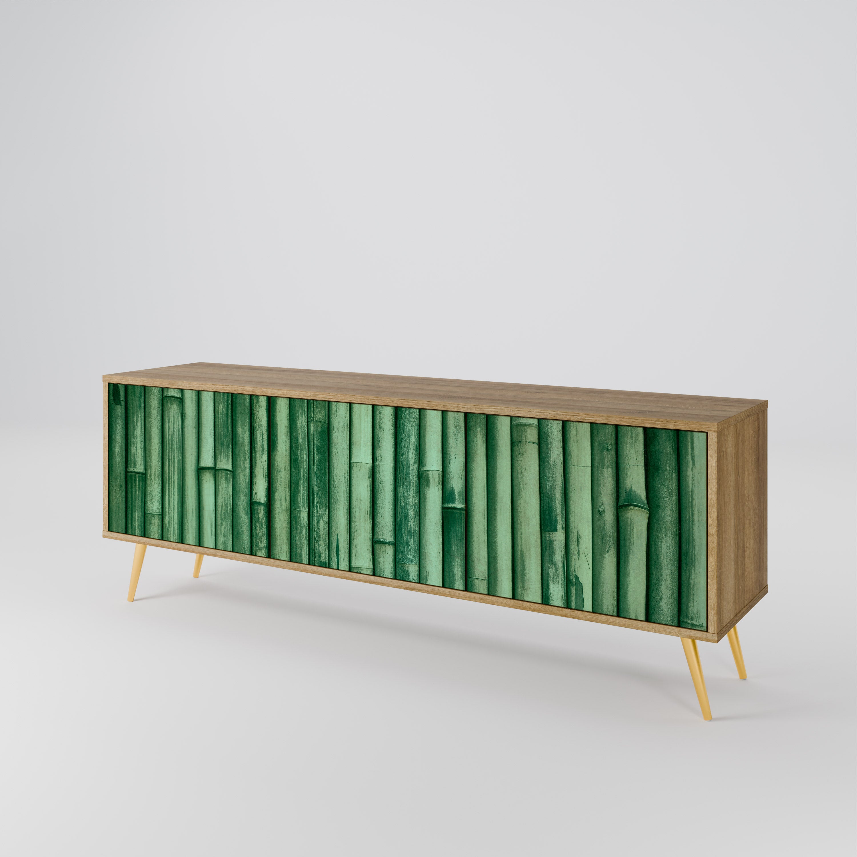 NATURAL GREEN Mueble de TV de 3 Puertas
