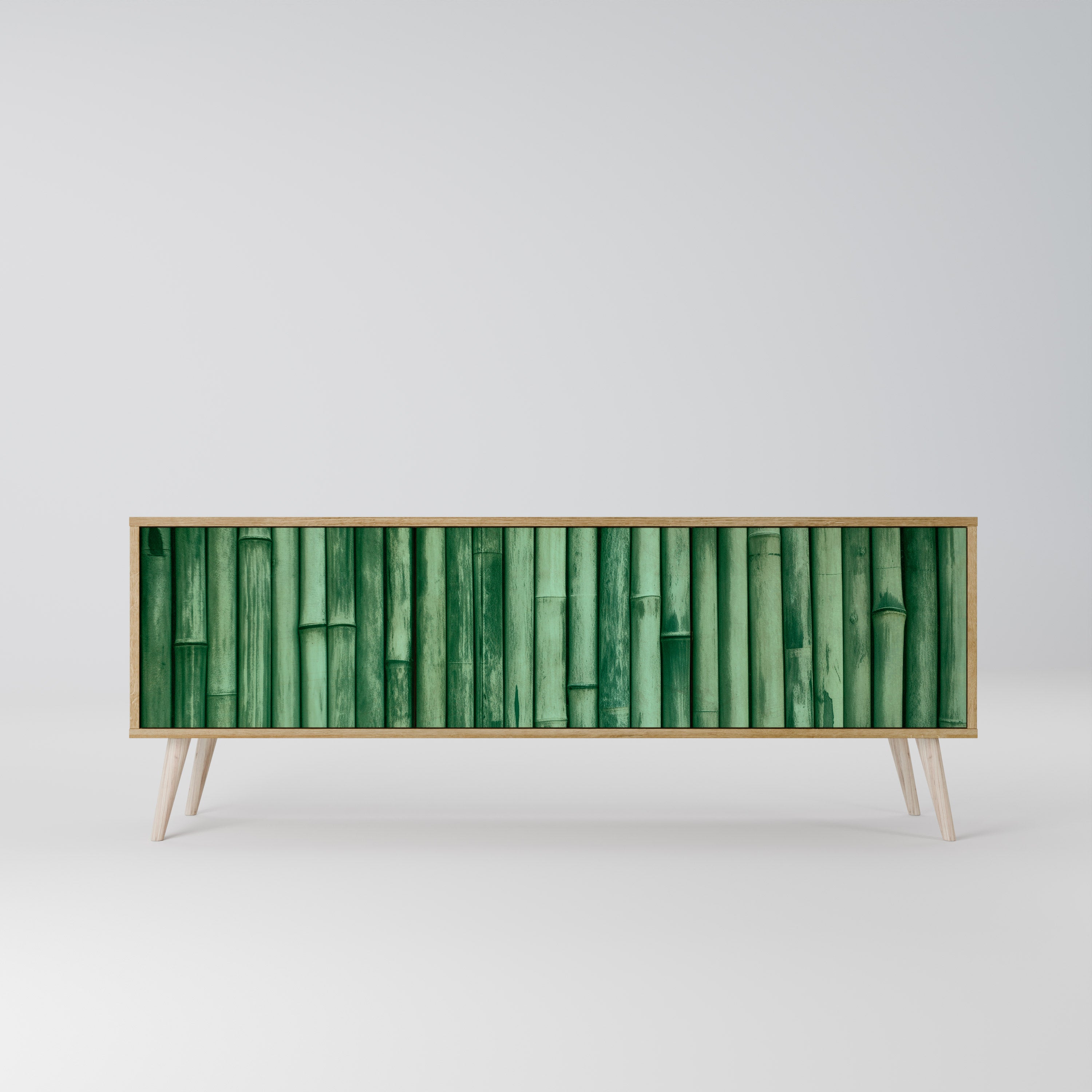 NATURAL GREEN Mueble de TV de 3 Puertas