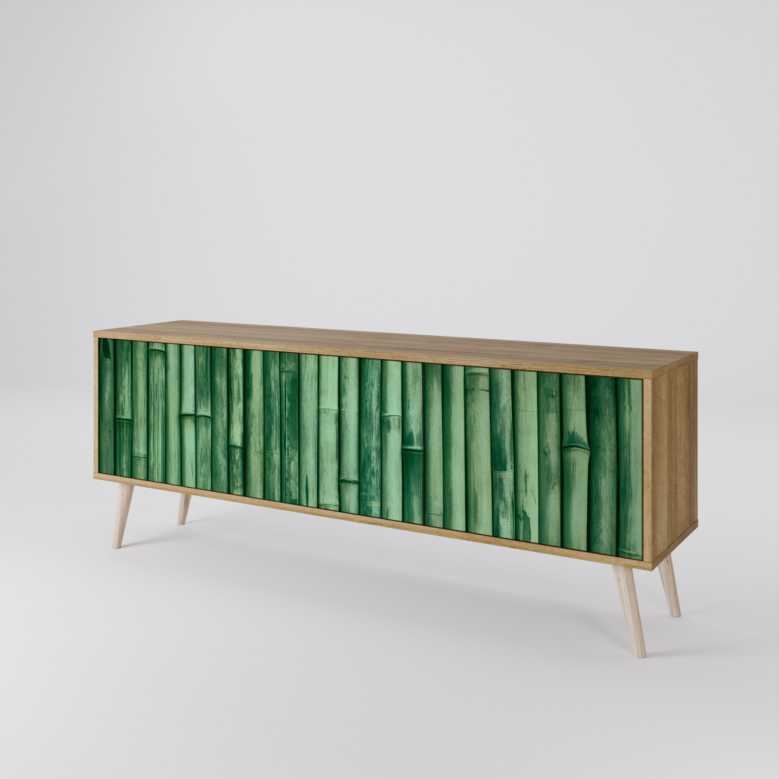 NATURAL GREEN Mueble de TV de 3 Puertas