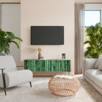 NATURAL GREEN 3-Door TV Cabinet