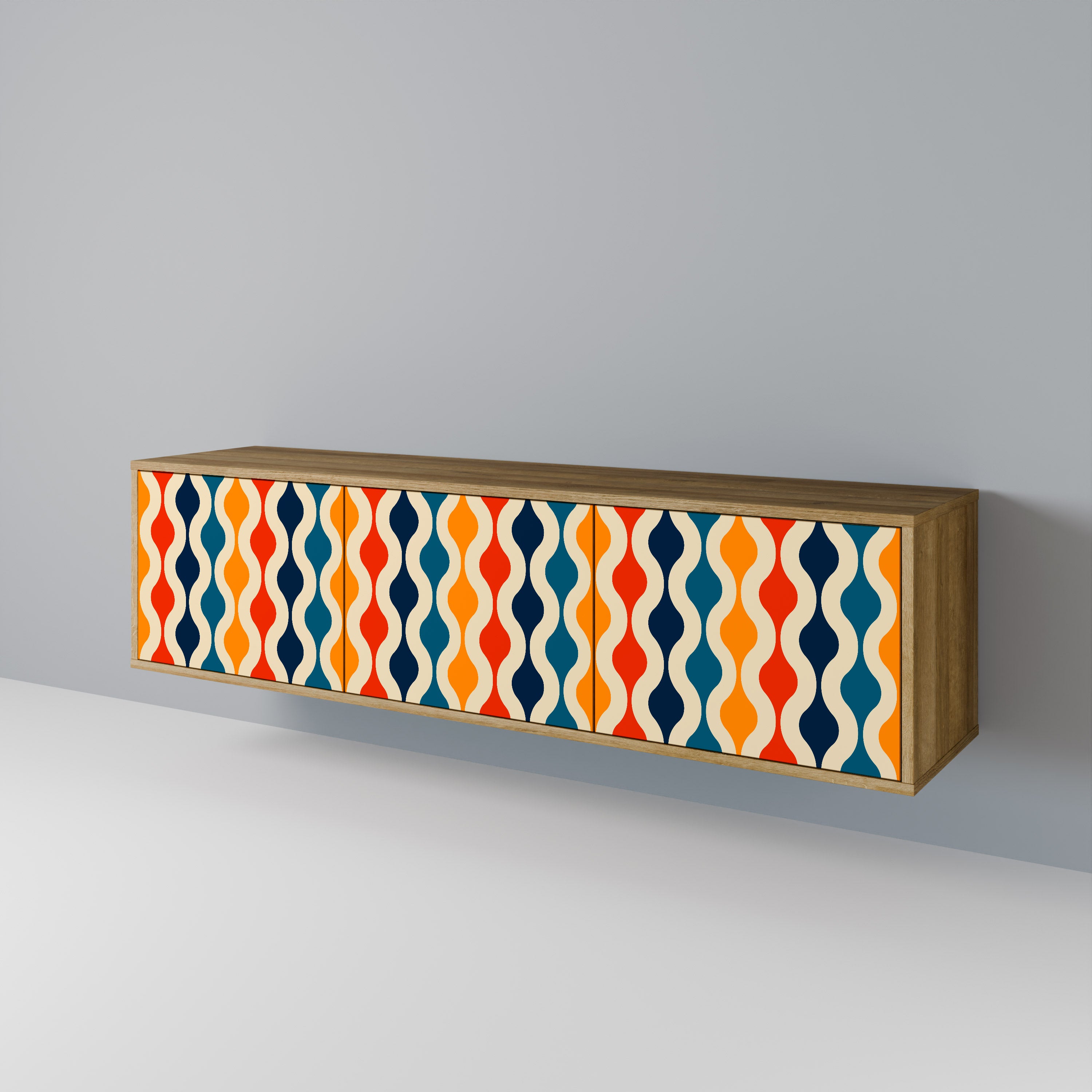 COLORFUL NOSTALGIA Mueble de TV de 3 Puertas