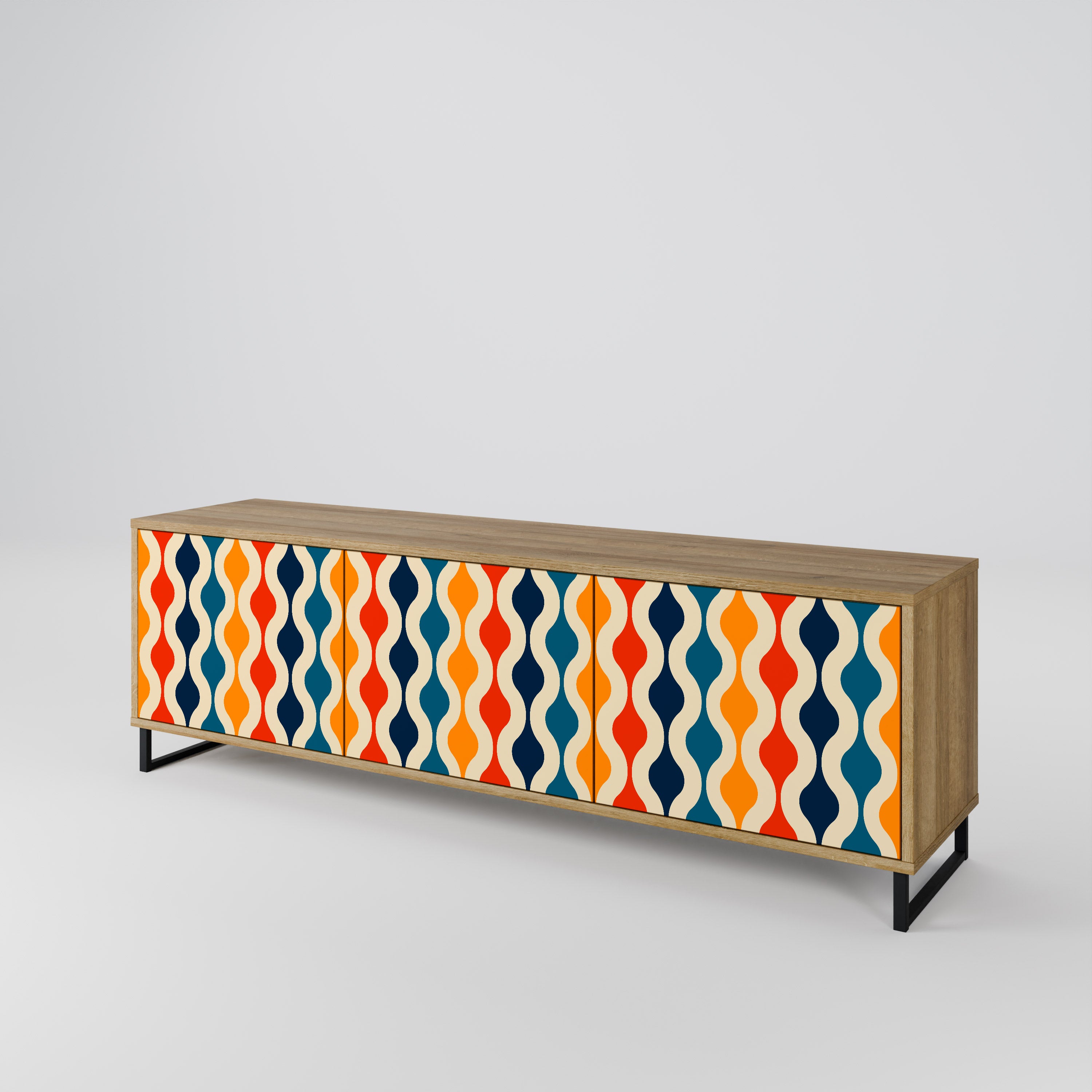 COLORFUL NOSTALGIA Mueble de TV de 3 Puertas