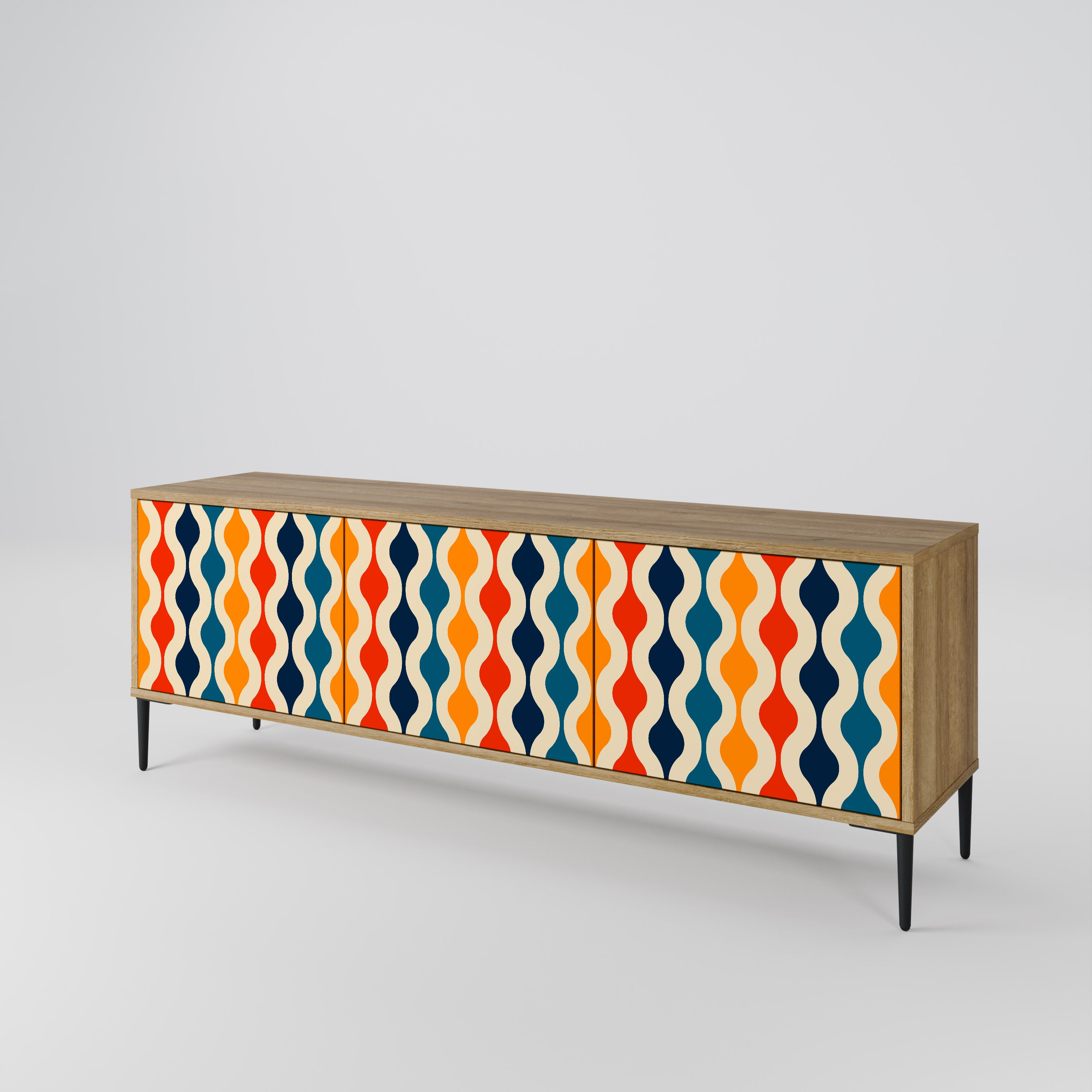 COLORFUL NOSTALGIA Mueble de TV de 3 Puertas