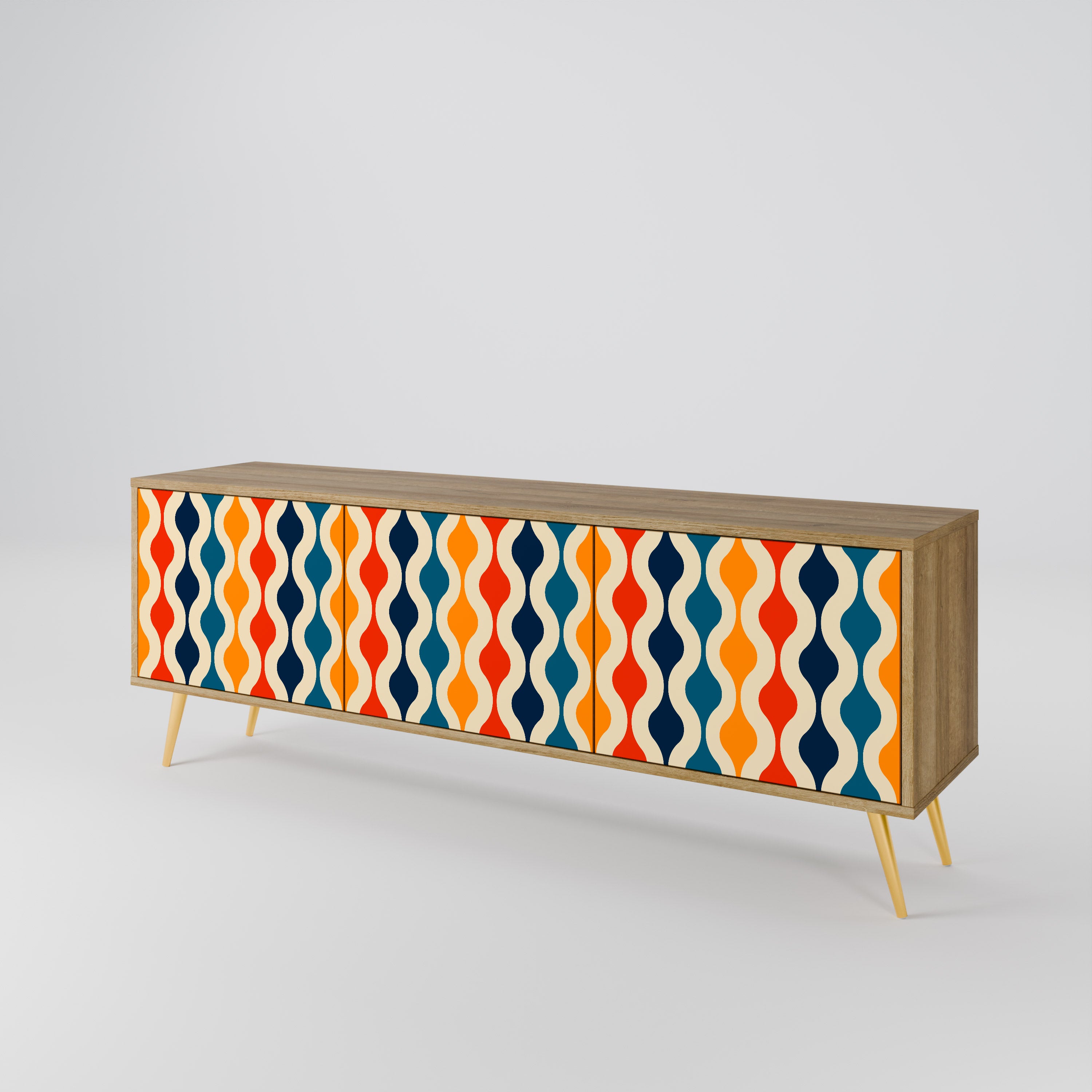 COLORFUL NOSTALGIA Mueble de TV de 3 Puertas