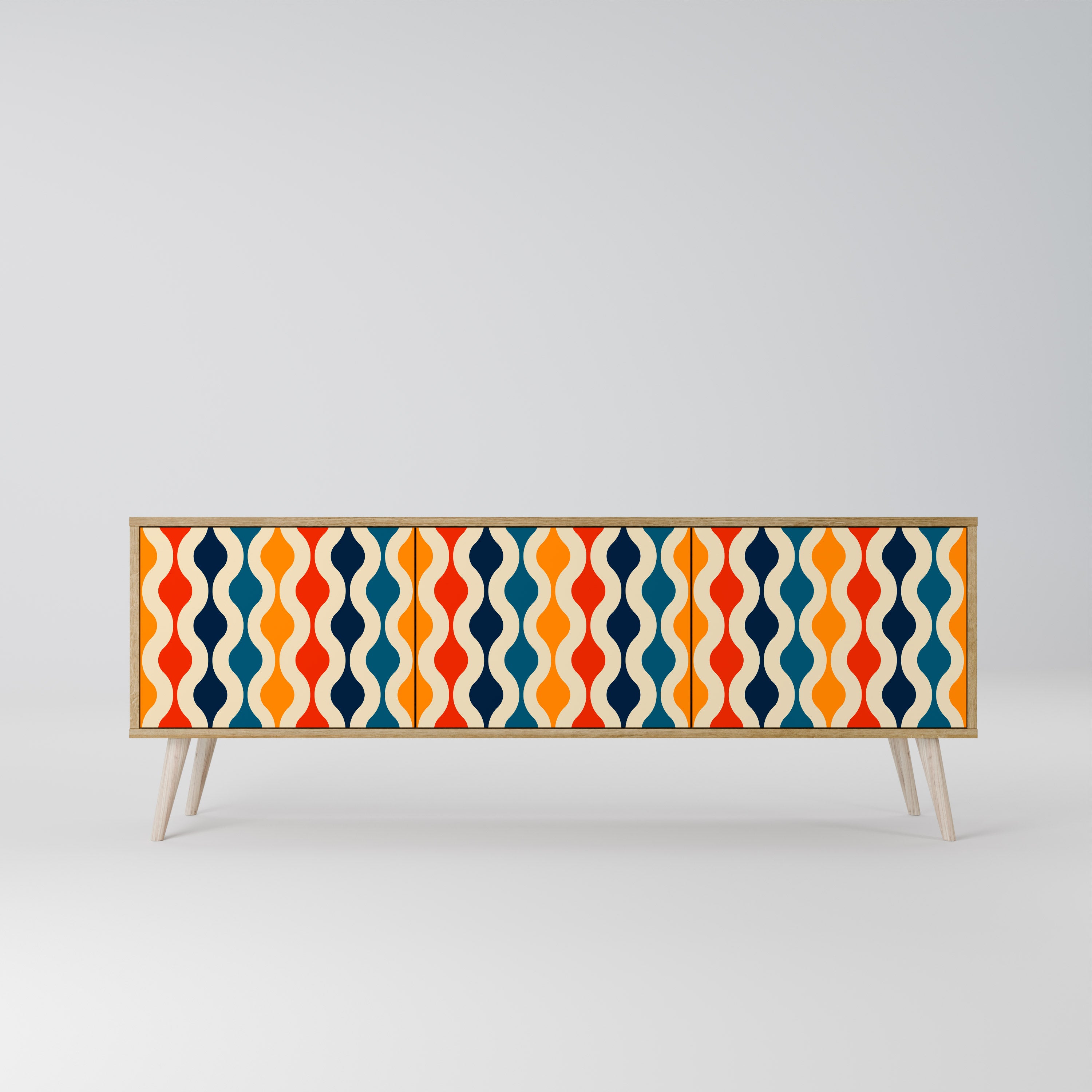 COLORFUL NOSTALGIA Mueble de TV de 3 Puertas