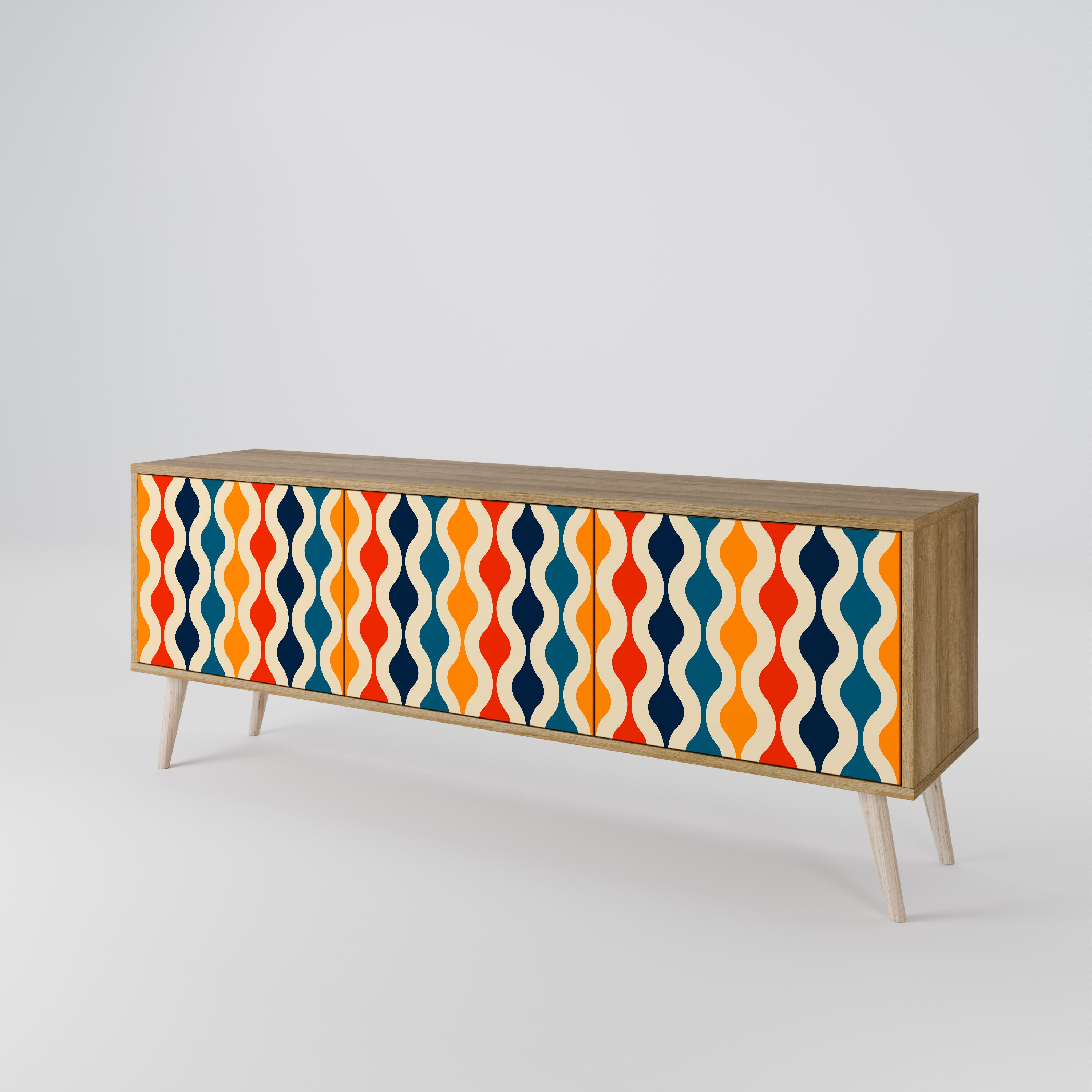 COLORFUL NOSTALGIA Mueble de TV de 3 Puertas