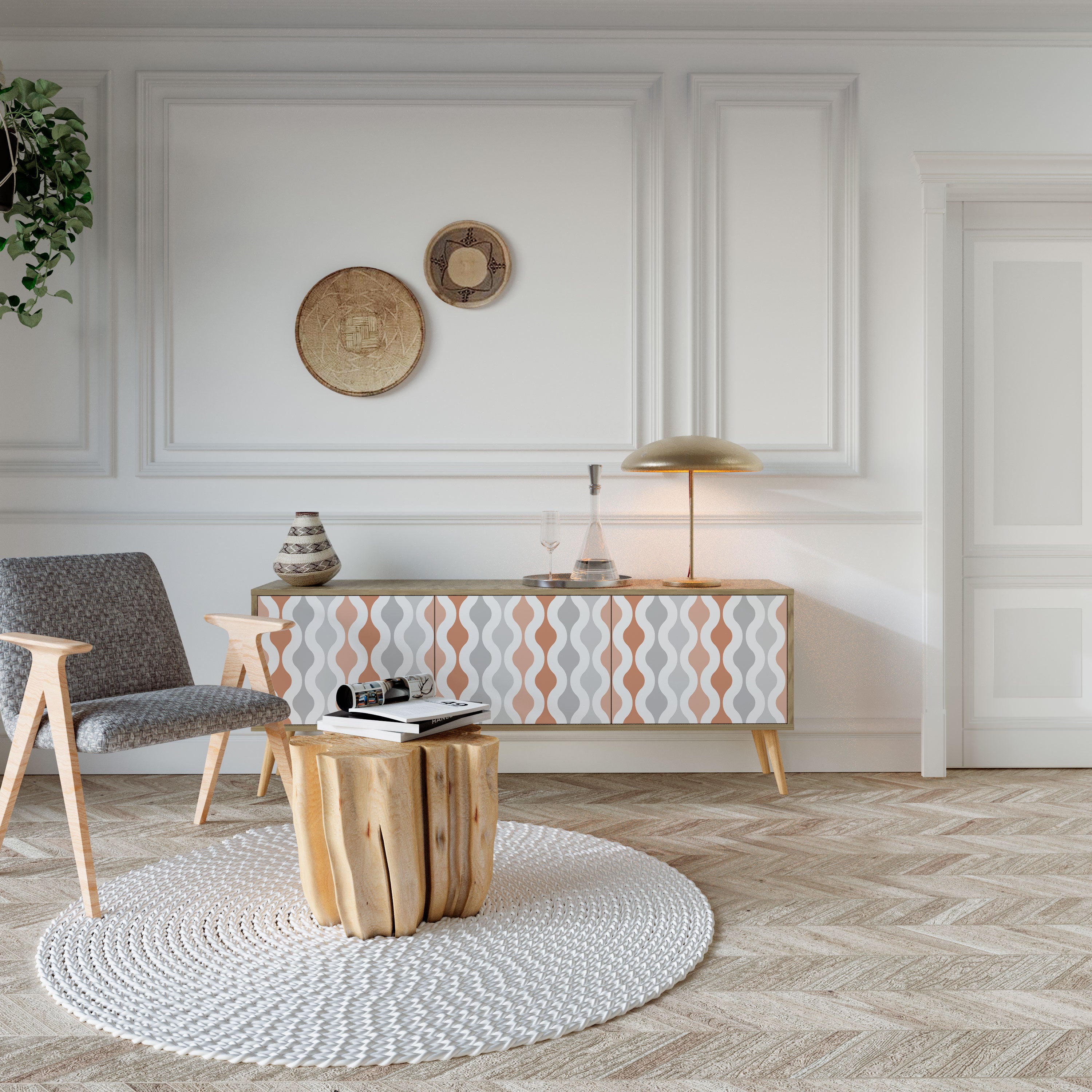 HAZY NOSTALGIA Mueble de TV de 3 Puertas