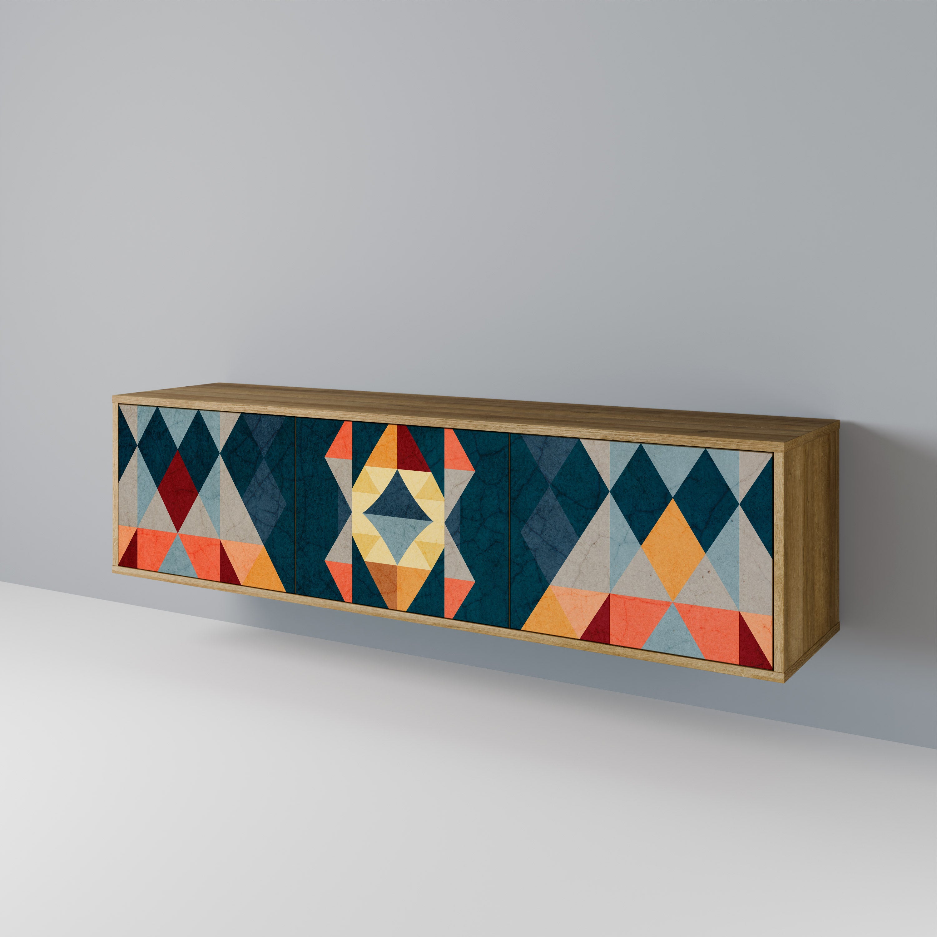 CRACKED ILLUSION Mueble de TV de 3 Puertas