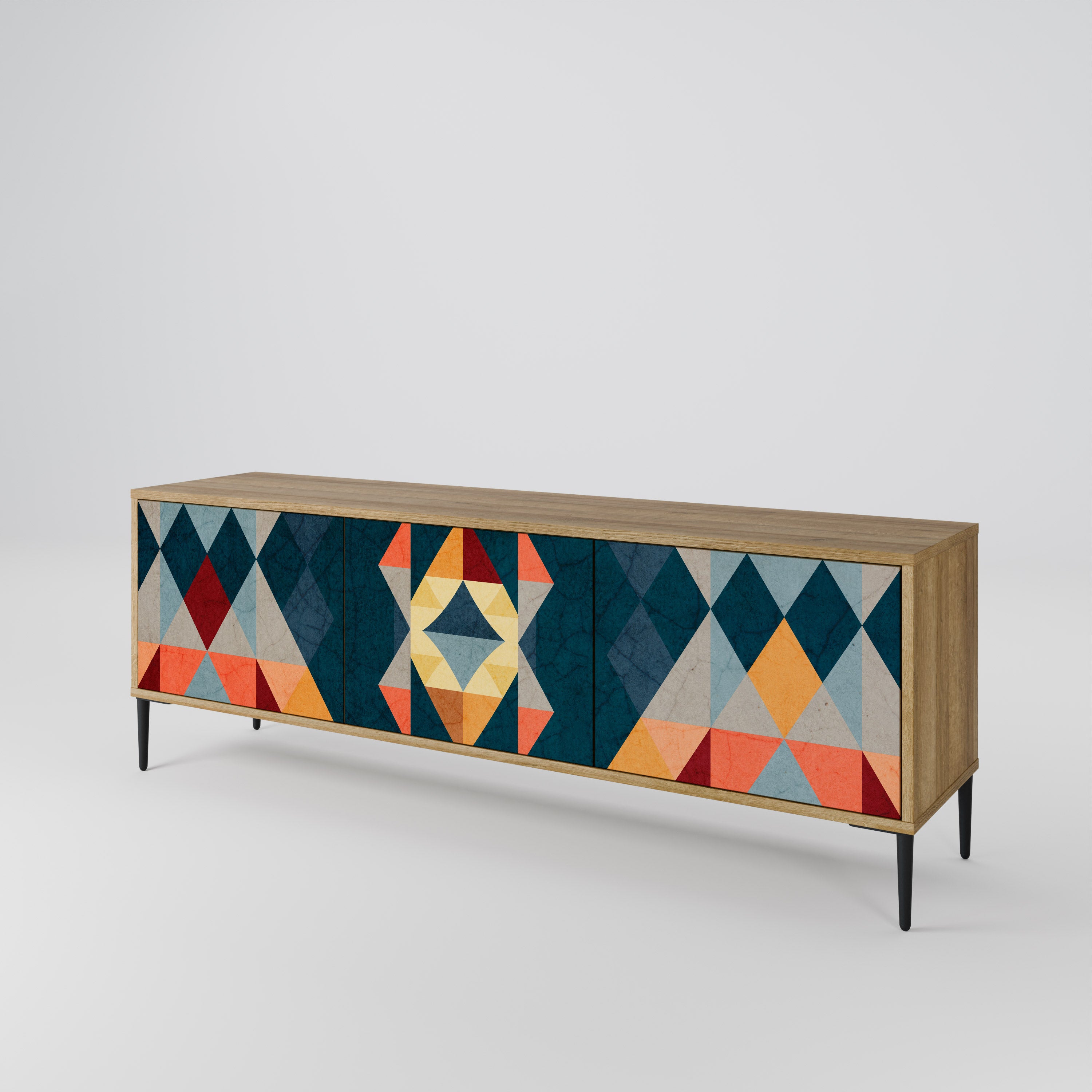 CRACKED ILLUSION Mueble de TV de 3 Puertas
