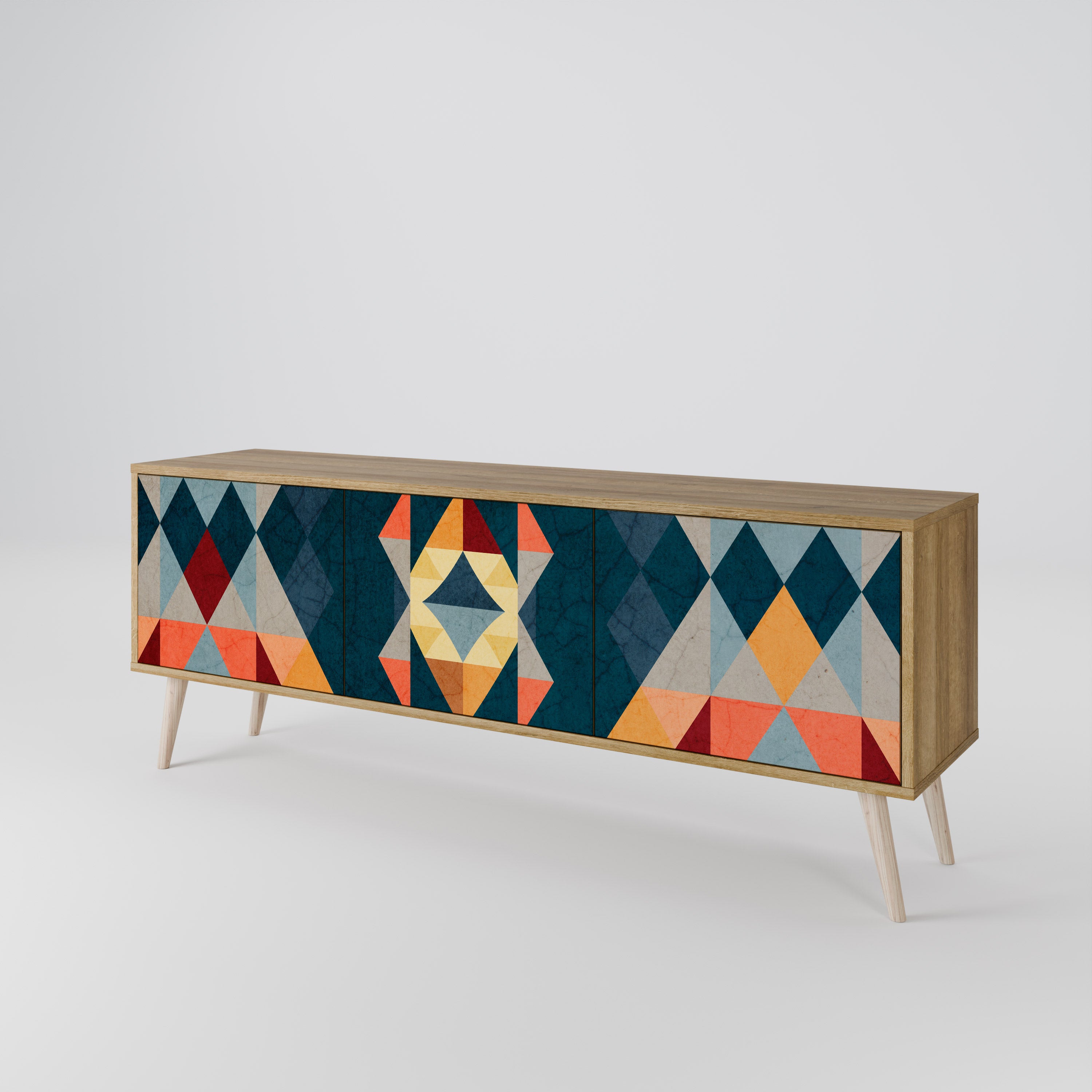 CRACKED ILLUSION Mueble de TV de 3 Puertas