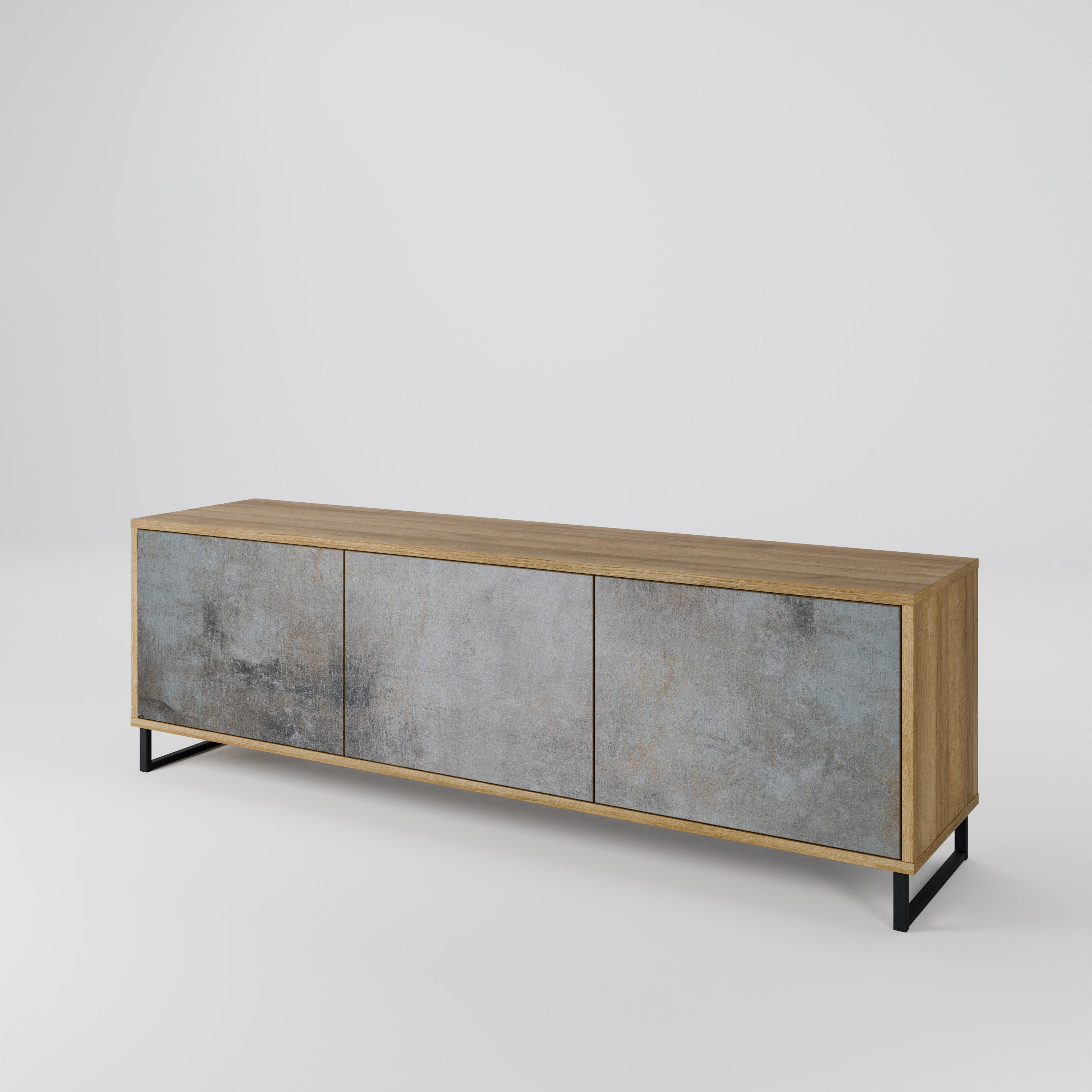 CONCRETE WALL Mueble de TV de 3 Puertas
