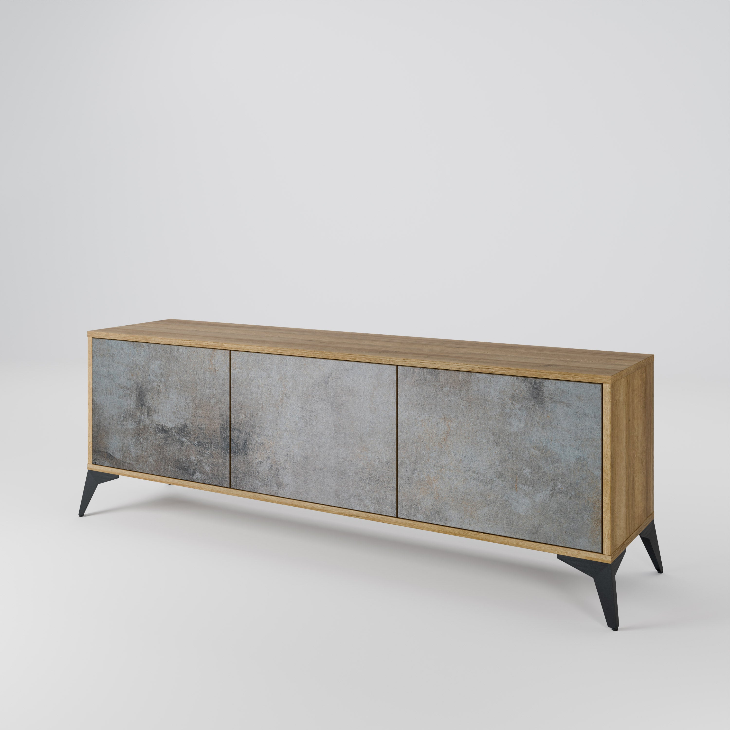 CONCRETE WALL Mueble de TV de 3 Puertas