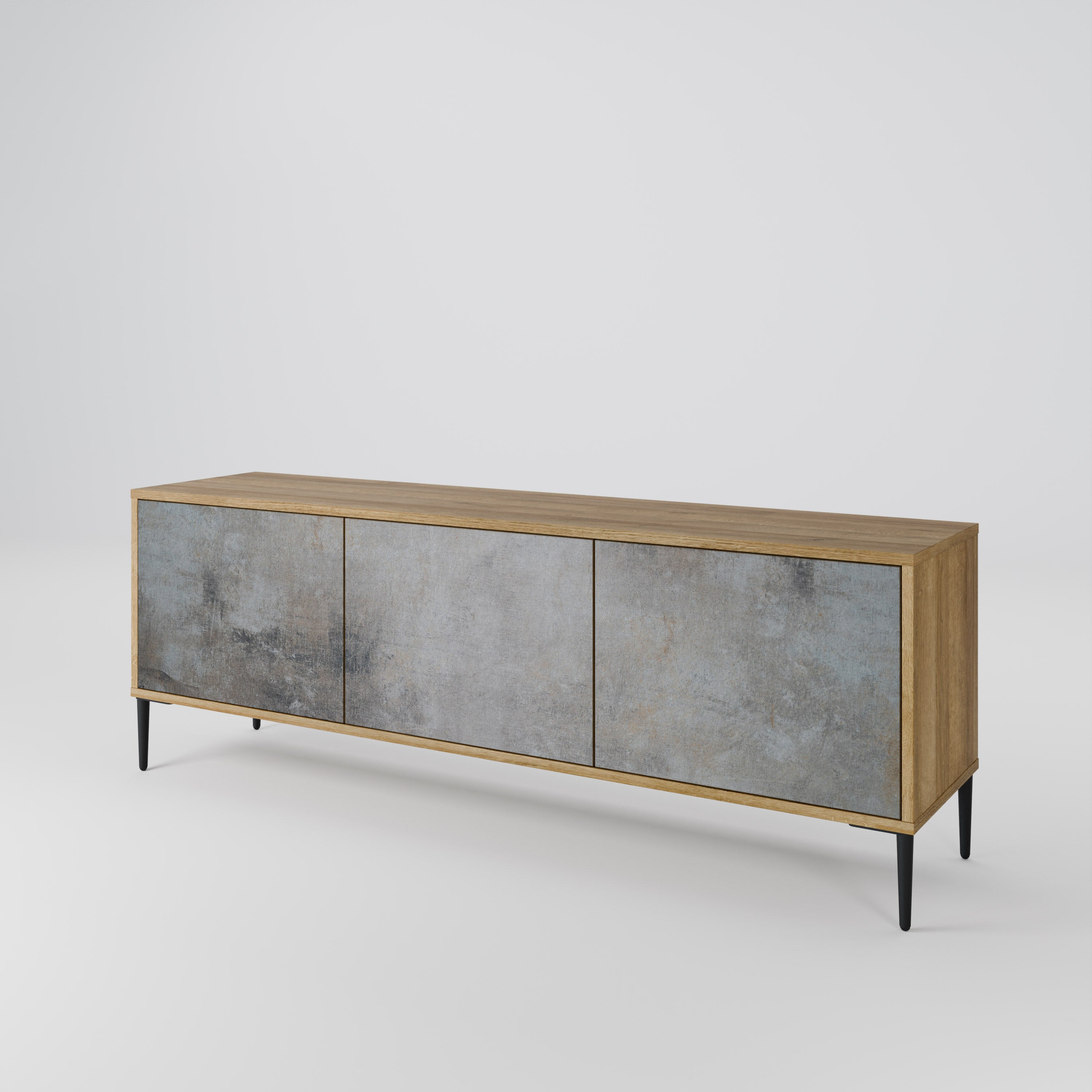 CONCRETE WALL Mueble de TV de 3 Puertas